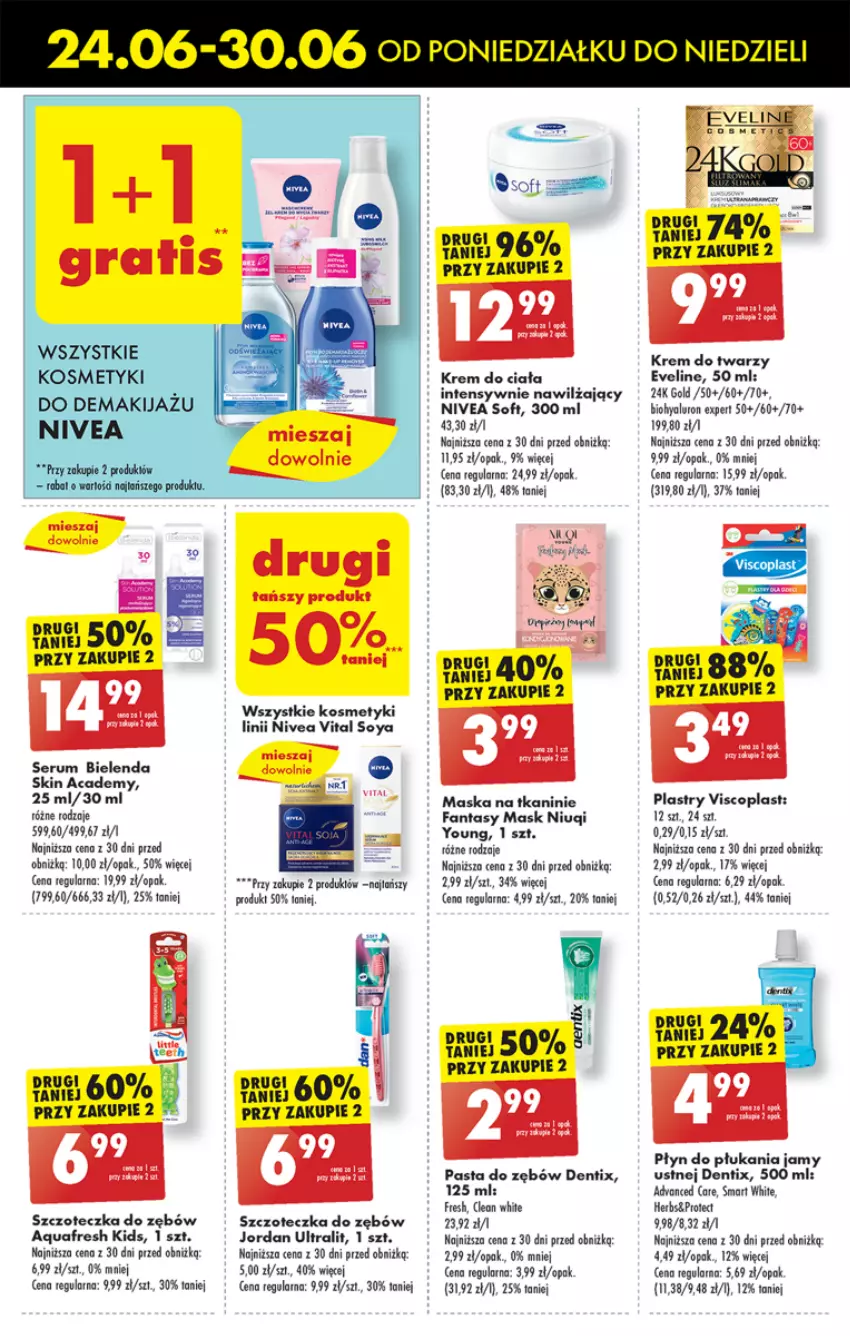 Gazetka promocyjna Biedronka - Od poniedzialku - ważna 24.06 do 29.06.2024 - strona 55 - produkty: Aquafresh, Bielenda, Eveline, Fa, Fanta, Krem do ciała, Krem do twarzy, Makijaż, Maska, Niuqi, Nivea, Pasta do zębów, Płyn do płukania, Płyn do płukania jamy ustnej, Rum, Ser, Serum, Szczoteczka, Szczoteczka do zębów, Viscoplast