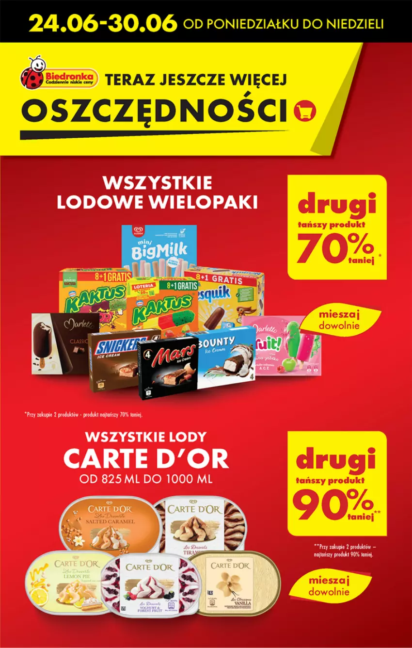 Gazetka promocyjna Biedronka - Od poniedzialku - ważna 24.06 do 29.06.2024 - strona 7 - produkty: Carte d'Or, Lody, Tera