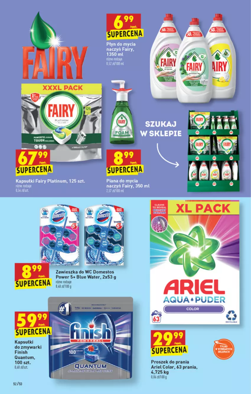 Gazetka promocyjna Biedronka - W tym tygodniu - ważna 15.07 do 21.07.2021 - strona 52 - produkty: Ariel, Domestos, Finish, Proszek do prania, Zawieszka do wc, Zmywarki