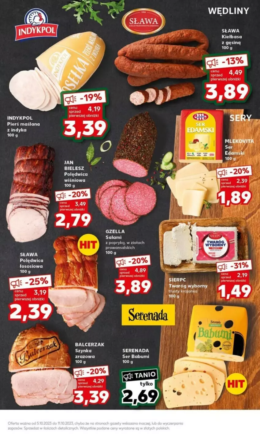 Gazetka promocyjna Kaufland - ważna 09.10 do 11.10.2023 - strona 16 - produkty: Edam, Fa, Gala, Kiełbasa, LANA, Mleko, Mlekovita, Polędwica, Ser, Szynka, Twaróg