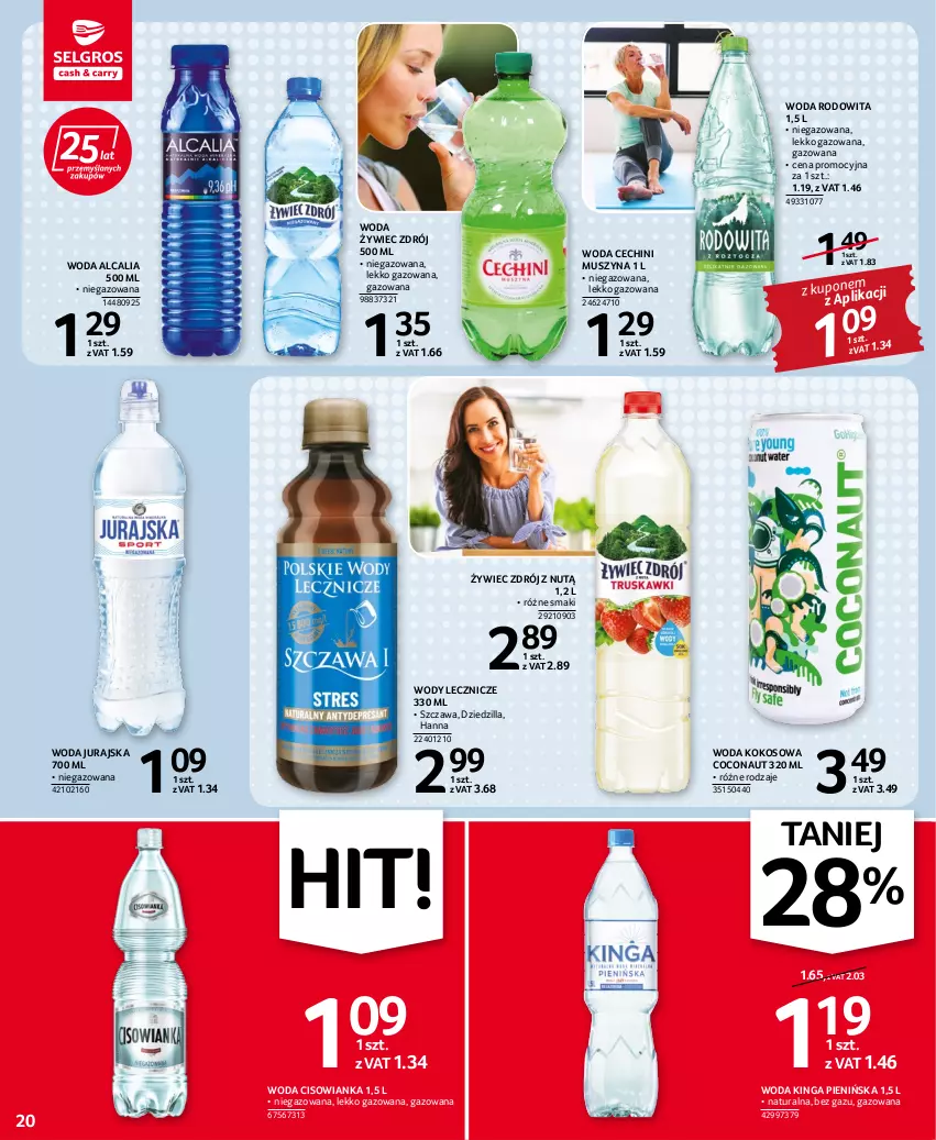 Gazetka promocyjna Selgros - Oferta spożywcza - ważna 11.08 do 24.08.2022 - strona 20 - produkty: Cisowianka, Kokos, Mus, Szyna, Woda, Znicz