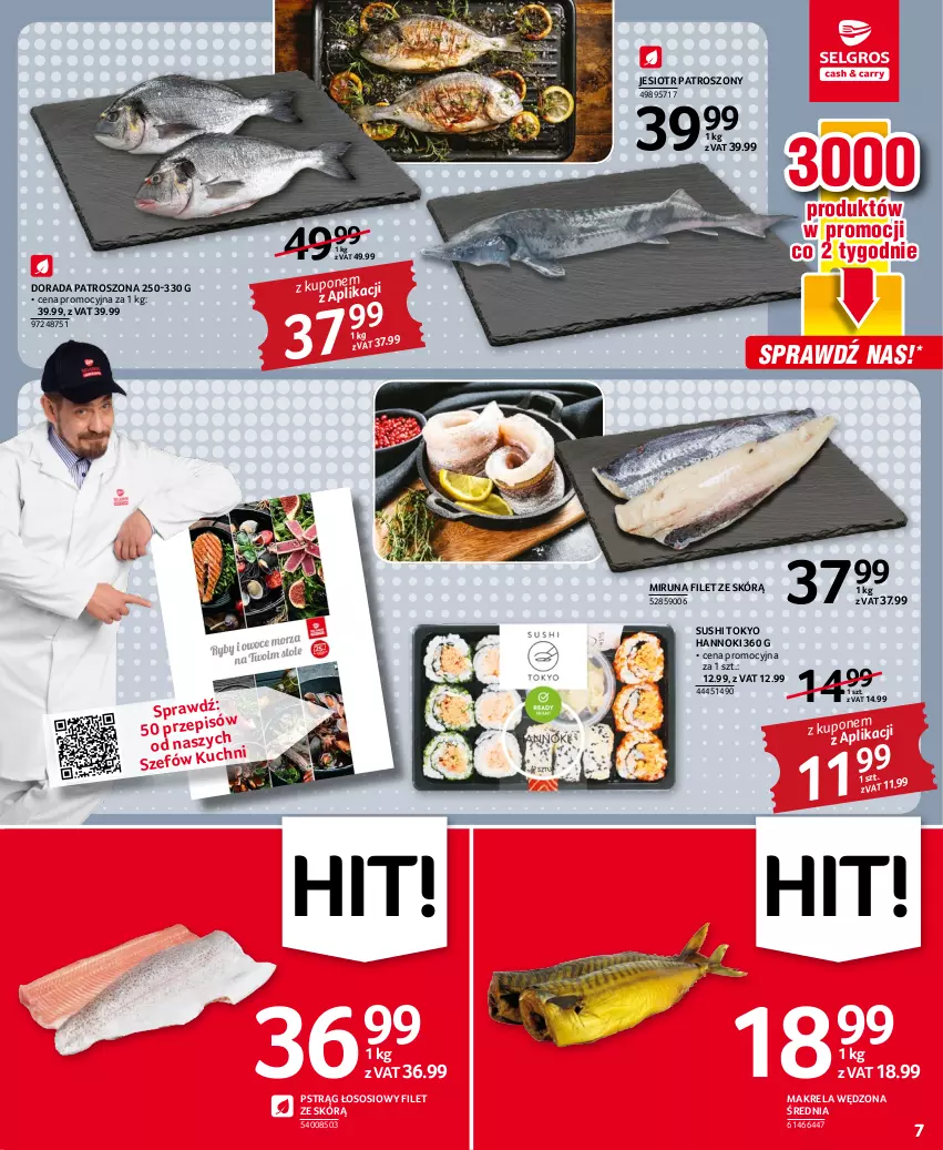 Gazetka promocyjna Selgros - Oferta spożywcza - ważna 11.08 do 24.08.2022 - strona 7 - produkty: Miruna, Pstrąg, Pstrąg łososiowy, Sos, Sushi