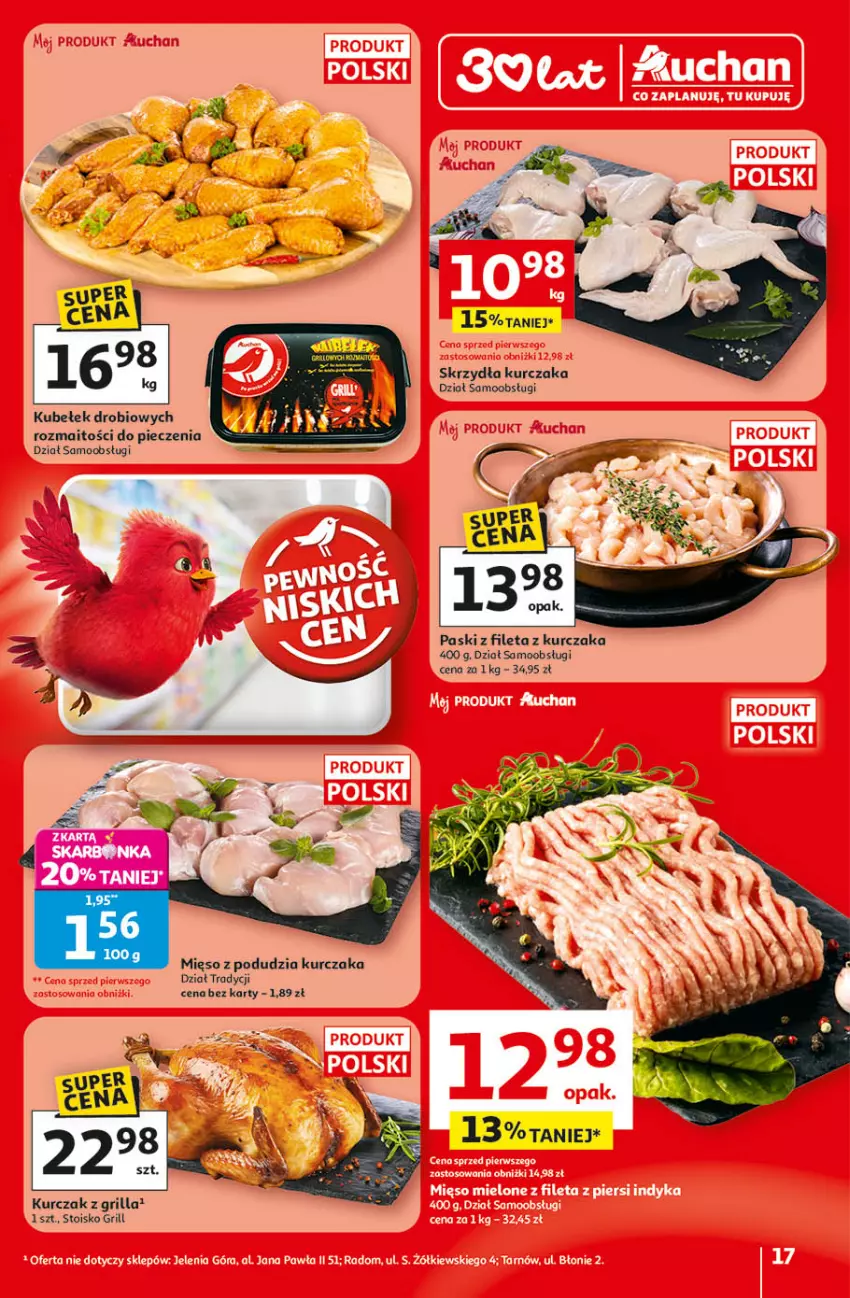 Gazetka promocyjna Auchan - Gazetka 30 Lat Hipermarket Auchan - ważna 09.04 do 15.04.2026 - strona 17 - produkty: Grill, Kurczak, Mięso, Piec