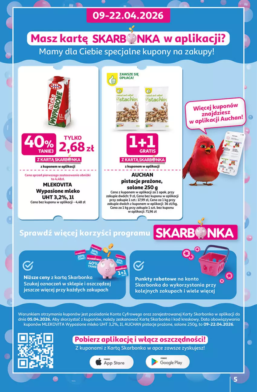 Gazetka promocyjna Auchan - Gazetka 30 Lat Hipermarket Auchan - ważna 09.04 do 15.04.2026 - strona 5 - produkty: Fa, Mleko, Pistacje