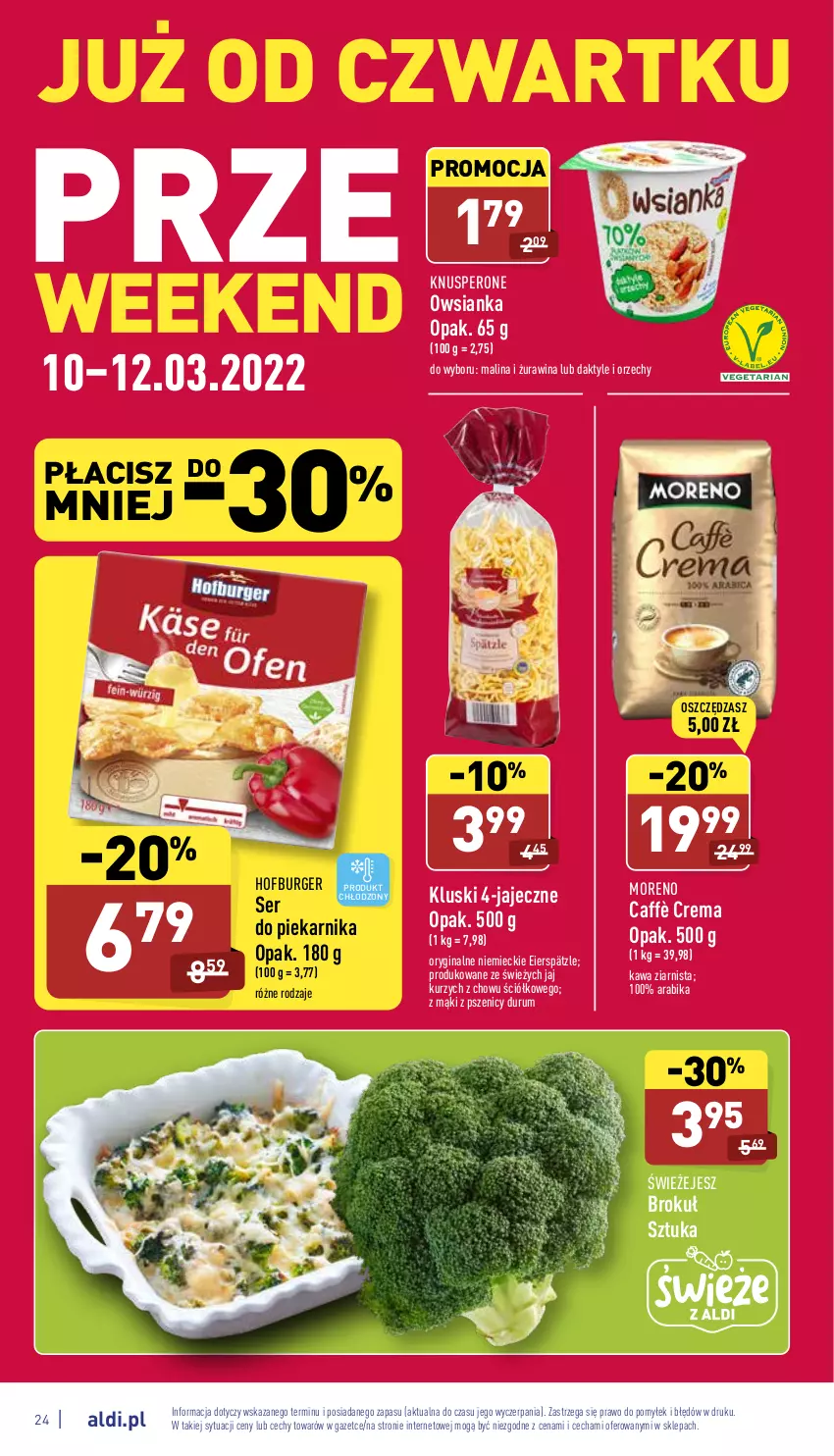 Gazetka promocyjna Aldi - Katalog spożywczy - ważna 07.03 do 12.03.2022 - strona 24 - produkty: Burger, Daktyle, Gin, Hofburger, Kawa, Kawa ziarnista, Owsianka, Piekarnik, Rum, Ser, Ser do piekarnika