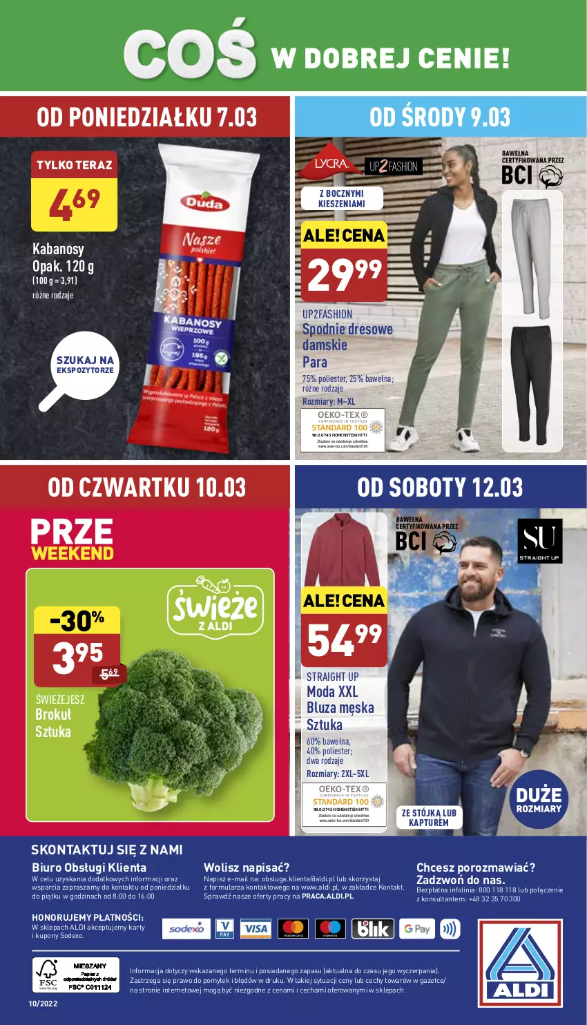 Gazetka promocyjna Aldi - Katalog spożywczy - ważna 07.03 do 12.03.2022 - strona 30 - produkty: Biuro, Bluza, Dres, Fa, Kabanos, Moda, O nas, Por, Spodnie, Spodnie dresowe, Tera, Wełna