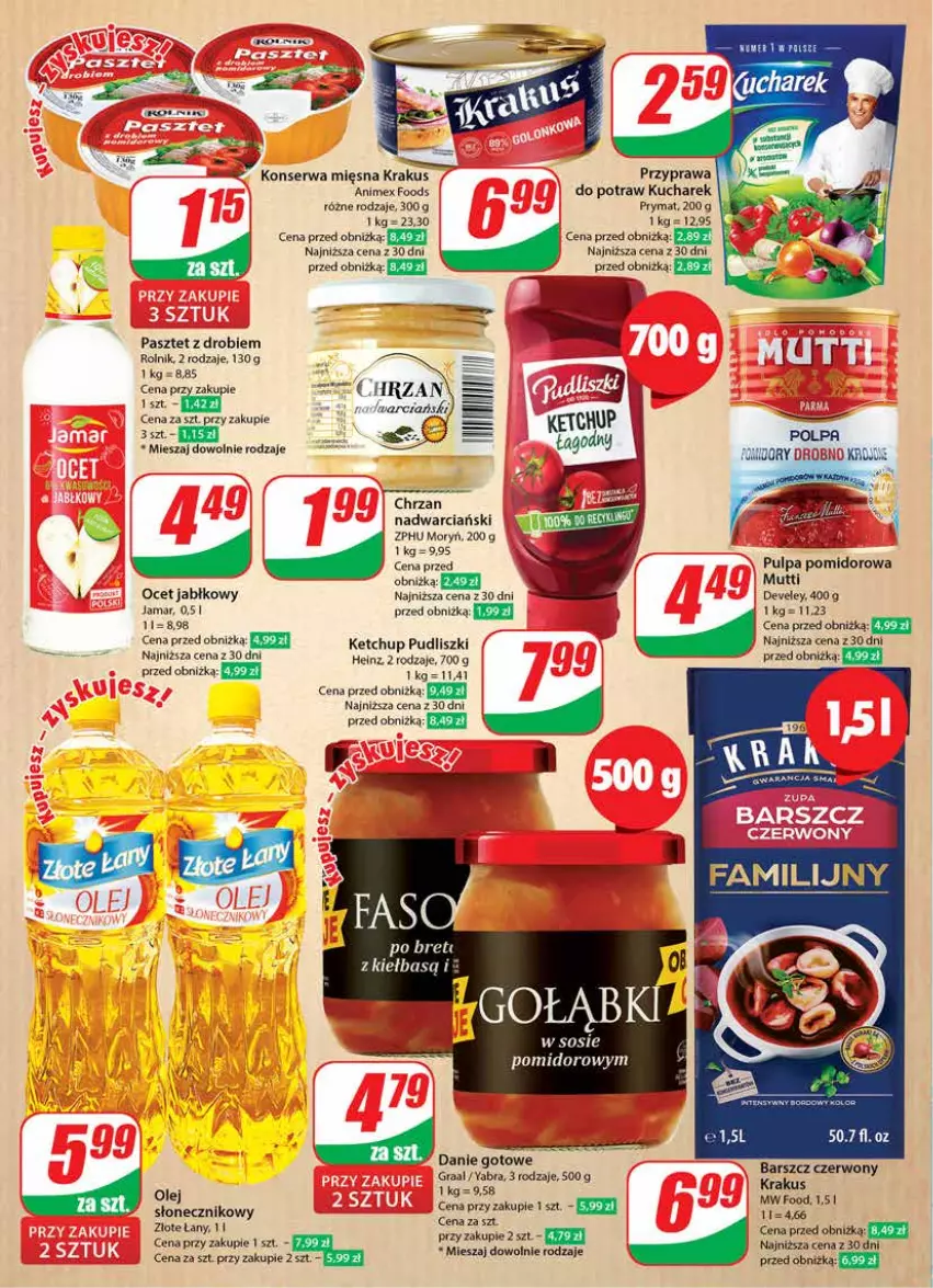 Gazetka promocyjna Dino - Gazetka 48 - ważna 28.11 do 05.12.2023 - strona 10 - produkty: Chrzan, Danie gotowe, Fa, Gra, Graal, Heinz, Kawa, Ketchup, Krakus, Kucharek, Ocet, Pasztet, Prymat, Pudliszki, Pulpa pomidorowa, Rolnik, Ser, Sos