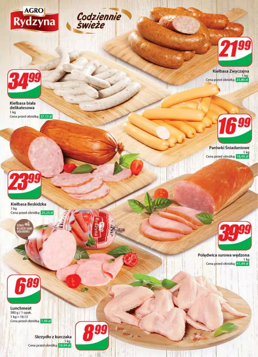 Gazetka promocyjna Dino - Gazetka 48 - ważna 28.11 do 05.12.2023 - strona 13 - produkty: Danio, Kiełbasa, Kiełbasa biała, Kurczak, Parówki, Polędwica