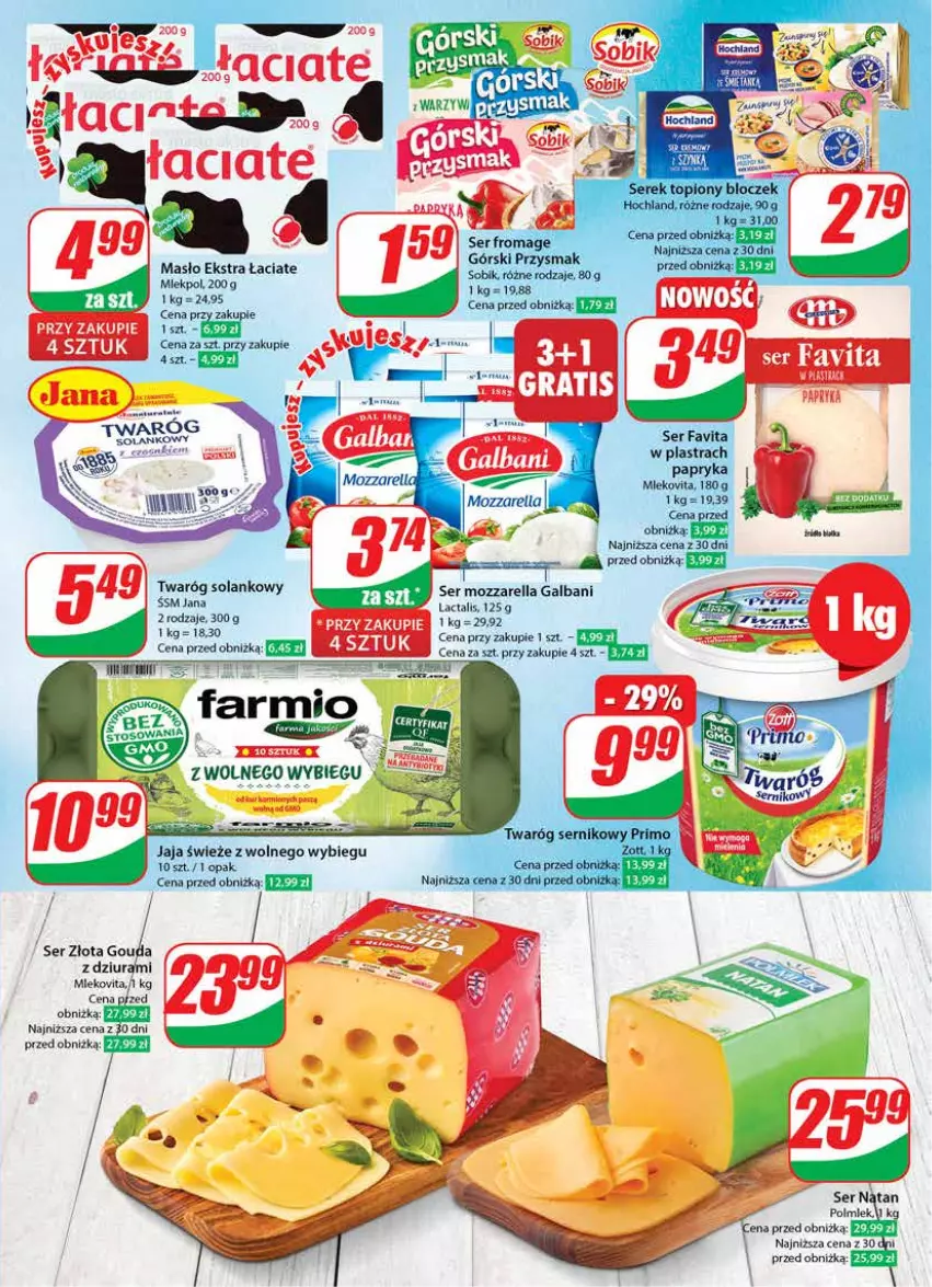 Gazetka promocyjna Dino - Gazetka 48 - ważna 28.11 do 05.12.2023 - strona 17 - produkty: Fa, Favita, Galbani, Gouda, Hochland, Jaja, Karmi, Masło, Mleko, Mlekovita, Mozzarella, Papryka, Ser, Serek, Solan, Top, Twaróg, Zott