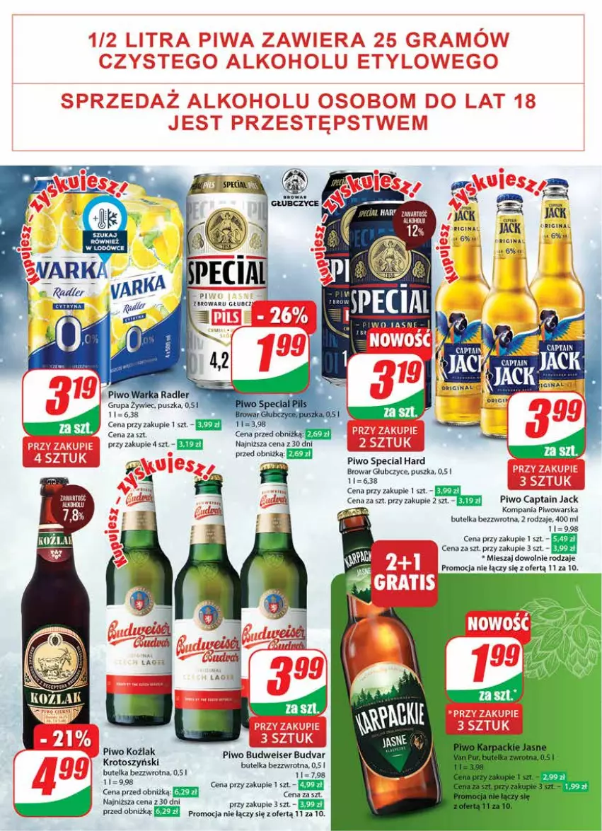 Gazetka promocyjna Dino - Gazetka 48 - ważna 28.11 do 05.12.2023 - strona 20 - produkty: Captain Jack, Fa, Gin, Piwo, Radler, Ser, Warka