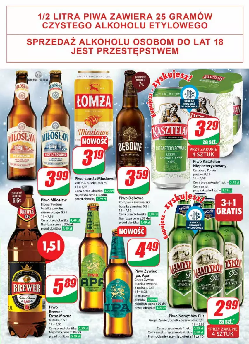 Gazetka promocyjna Dino - Gazetka 48 - ważna 28.11 do 05.12.2023 - strona 21 - produkty: Carlsberg, Fa, Fortuna, Kasztelan, Koc, Namysłów, Piwo, Pur