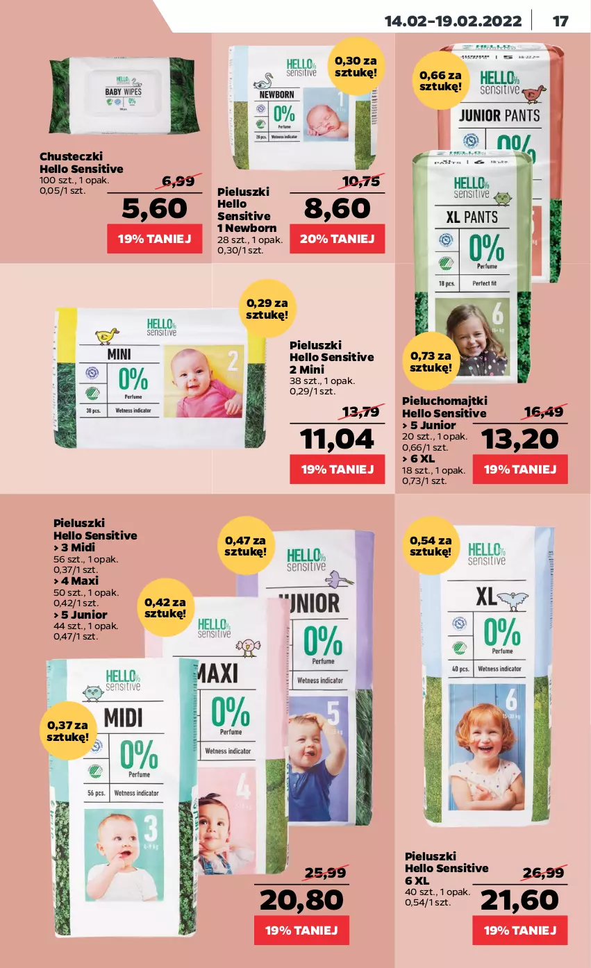 Gazetka promocyjna Netto - Gazetka spożywcza - ważna 14.02 do 19.02.2022 - strona 17 - produkty: Chusteczki, Majtki, Pieluchomajtki