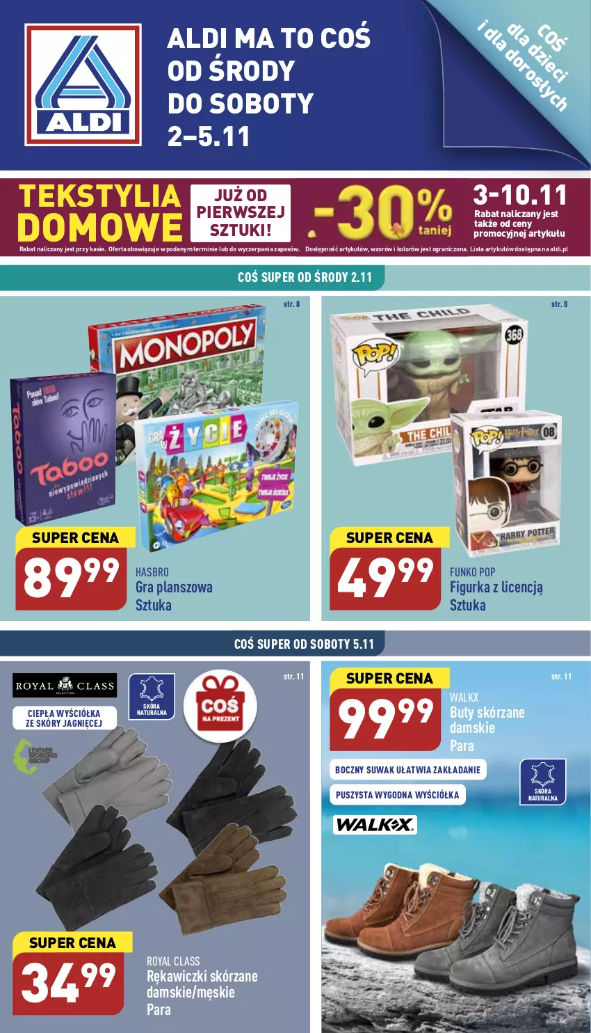 Gazetka promocyjna Aldi - Zaplanuj zakupy wcześniej - ważna 02.11 do 05.11.2022 - strona 1 - produkty: Buty, Gra, Hasbro