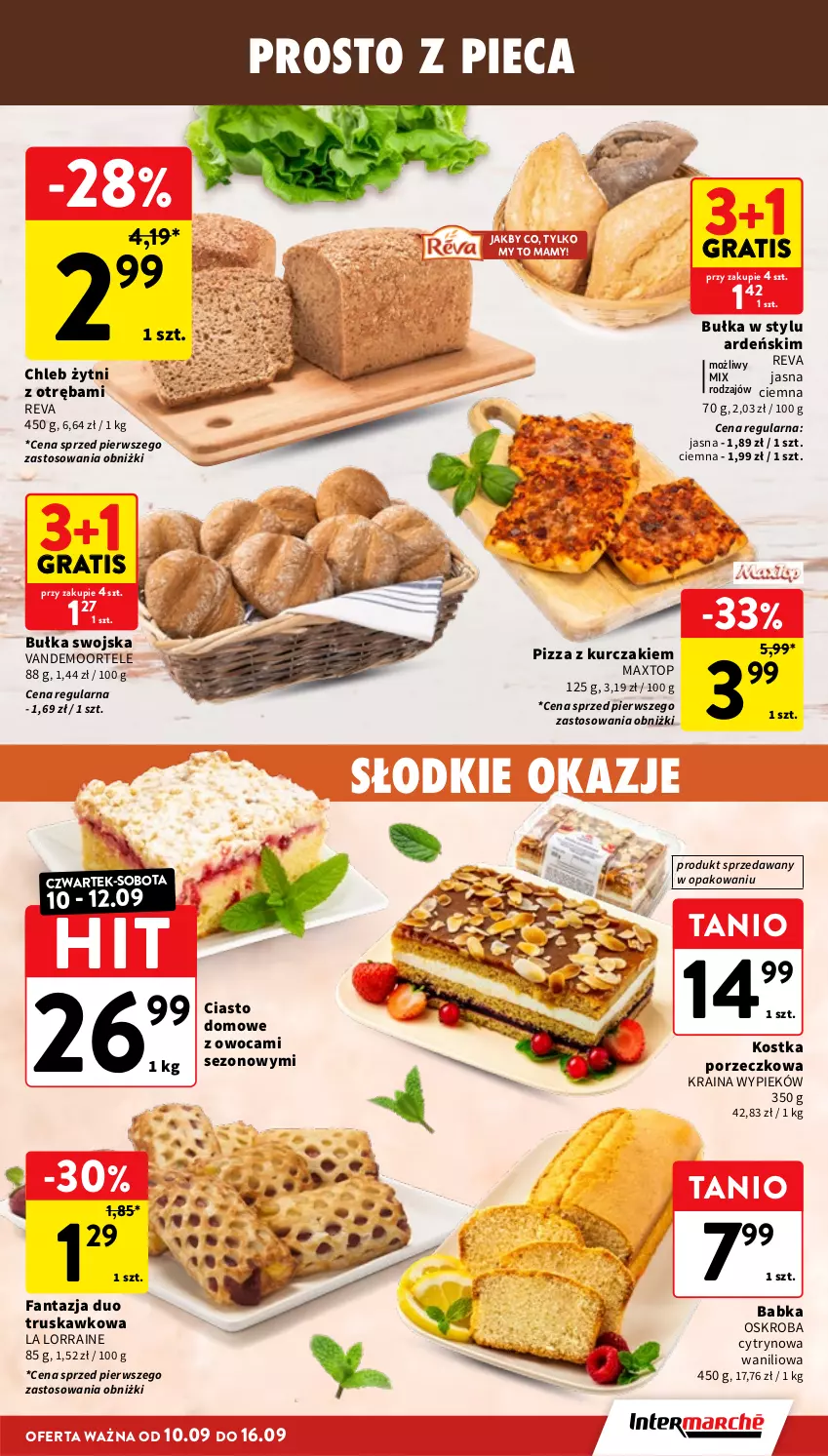 Gazetka promocyjna Intermarche - Gazetka Intermarche - ważna 10.09 do 16.09.2026 - strona 21 - produkty: Babka, Bułka, Chleb, Fa, Fanta, Gra, Kurczak, Piec, Pizza, Por, Top