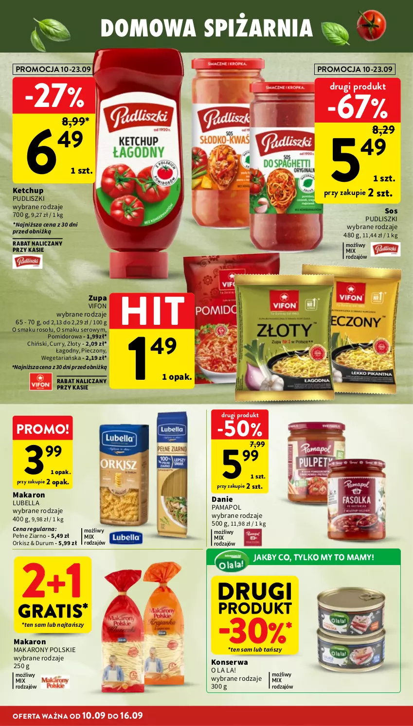 Gazetka promocyjna Intermarche - Gazetka Intermarche - ważna 10.09 do 16.09.2026 - strona 26 - produkty: Bell, Bella, Gra, Ketchup, Lubella, Makaron, Piec, Pudliszki, Rum, Ser, Sos, Zupa