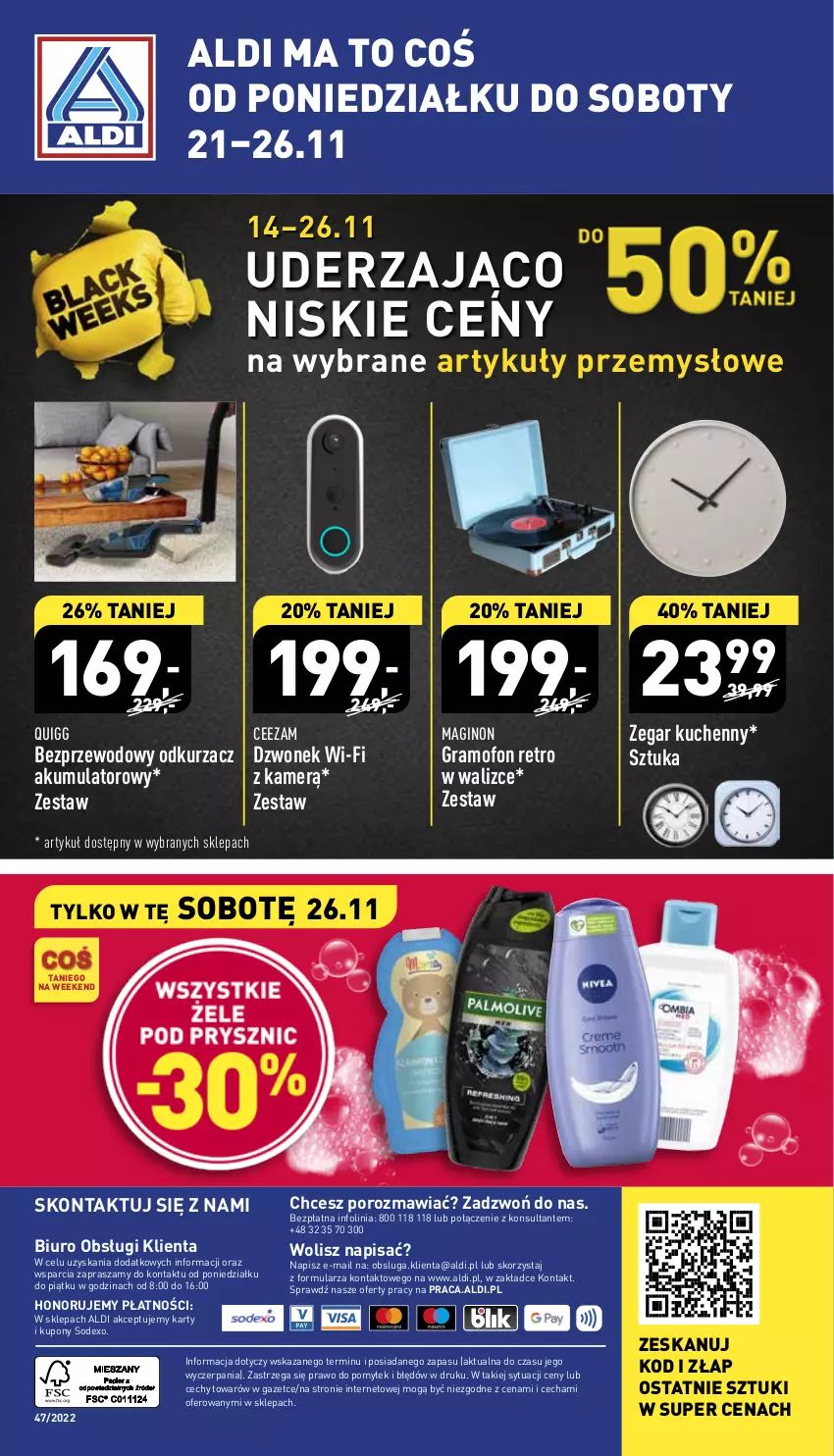 Gazetka promocyjna Aldi - Pełny katalog - ważna 21.11 do 26.11.2022 - strona 40 - produkty: Akumulator, Biuro, Dzwonek, Gin, Gra, O nas, Odkurzacz, Por, Zegar