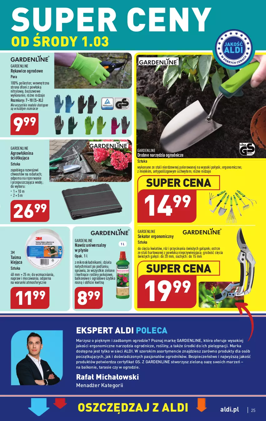 Gazetka promocyjna Aldi - Pełny katalog - ważna 27.02 do 04.03.2023 - strona 25 - produkty: Fa, Klej, Nawóz, Piec, Por, Rękawice, Sekator, Sok