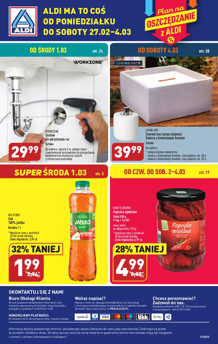 Gazetka promocyjna Aldi - Pełny katalog - ważna 27.02 do 04.03.2023 - strona 34 - produkty: Biuro, Lampa, O nas, Olej, Papryka, Por, Sok