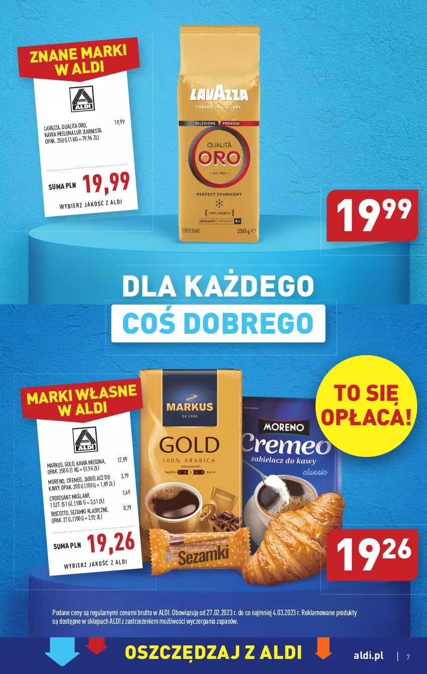 Gazetka promocyjna Aldi - Pełny katalog - ważna 27.02 do 04.03.2023 - strona 7 - produkty: Croissant, Kawa, Kawa mielona, Lavazza, Sezam