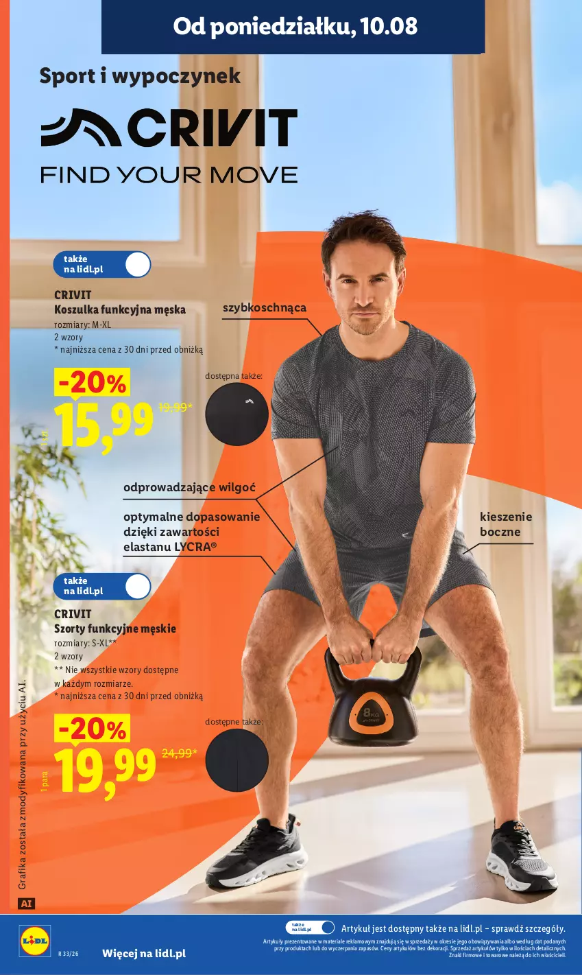 Gazetka promocyjna Lidl - Gazetka ważna od 10.08 do 11.08 - ważna 10.08 do 11.08.2026 - strona 36 - produkty: Gra, Grafika, Kosz, Koszulka, Koszulka funkcyjna, LG, Por, Sport, Szorty