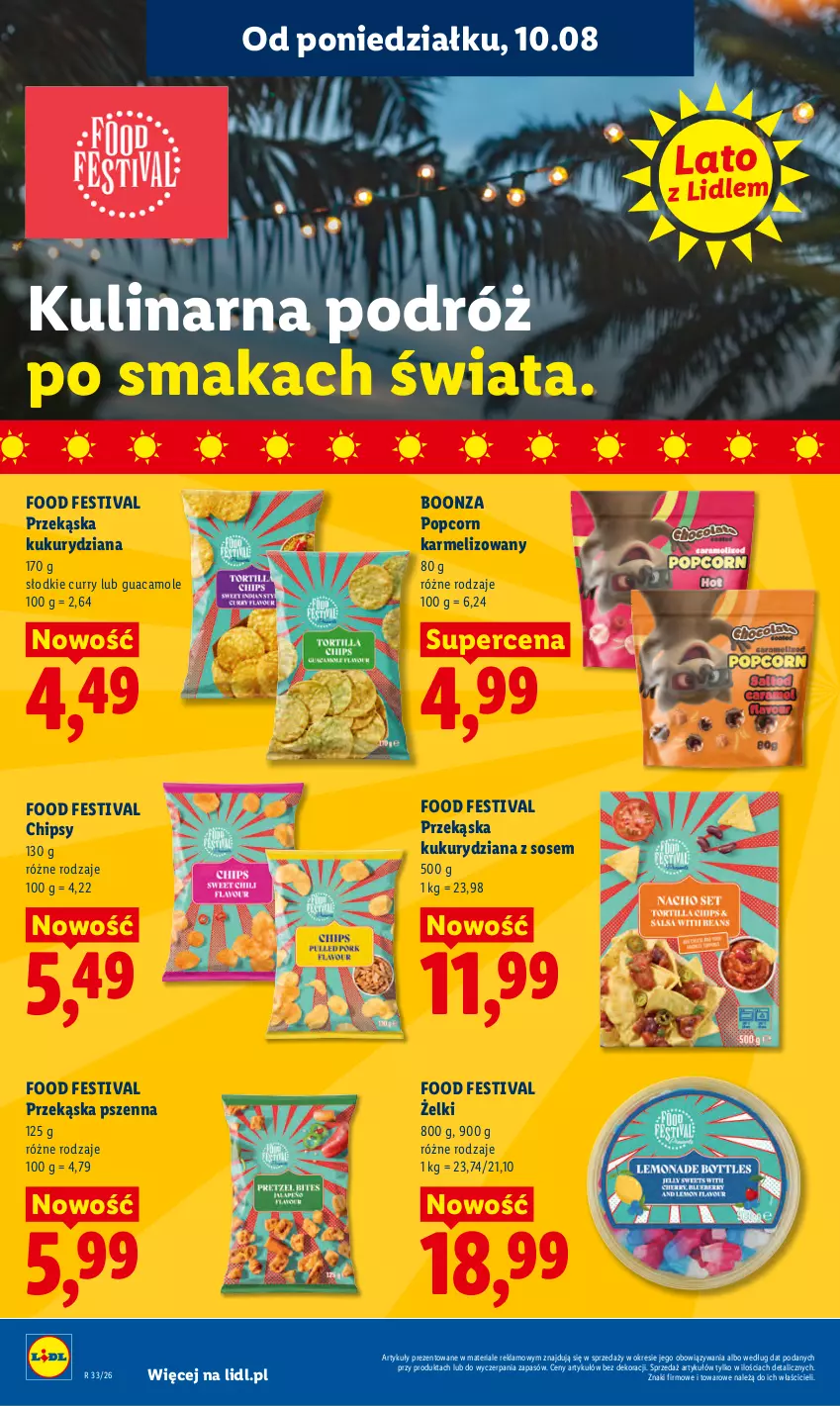 Gazetka promocyjna Lidl - Gazetka ważna od 10.08 do 11.08 - ważna 10.08 do 11.08.2026 - strona 64 - produkty: Amol, Chipsy, Popcorn, Sos