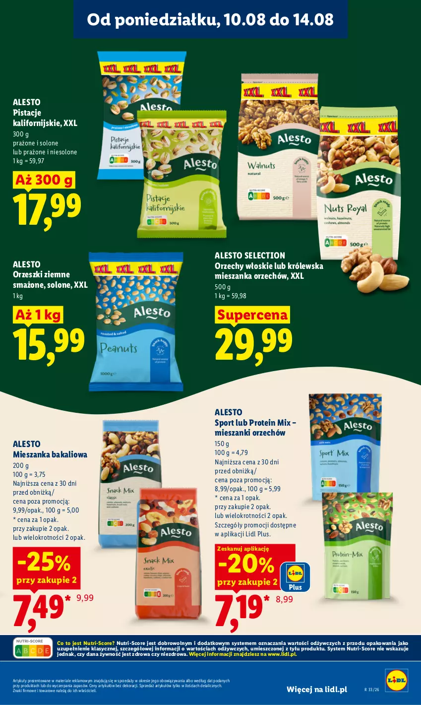 Gazetka promocyjna Lidl - Gazetka ważna od 10.08 do 11.08 - ważna 10.08 do 11.08.2026 - strona 79 - produkty: Mieszanka bakaliowa, Orzechy włoskie, Orzeszki, Orzeszki ziemne, Pistacje, Por, Sport