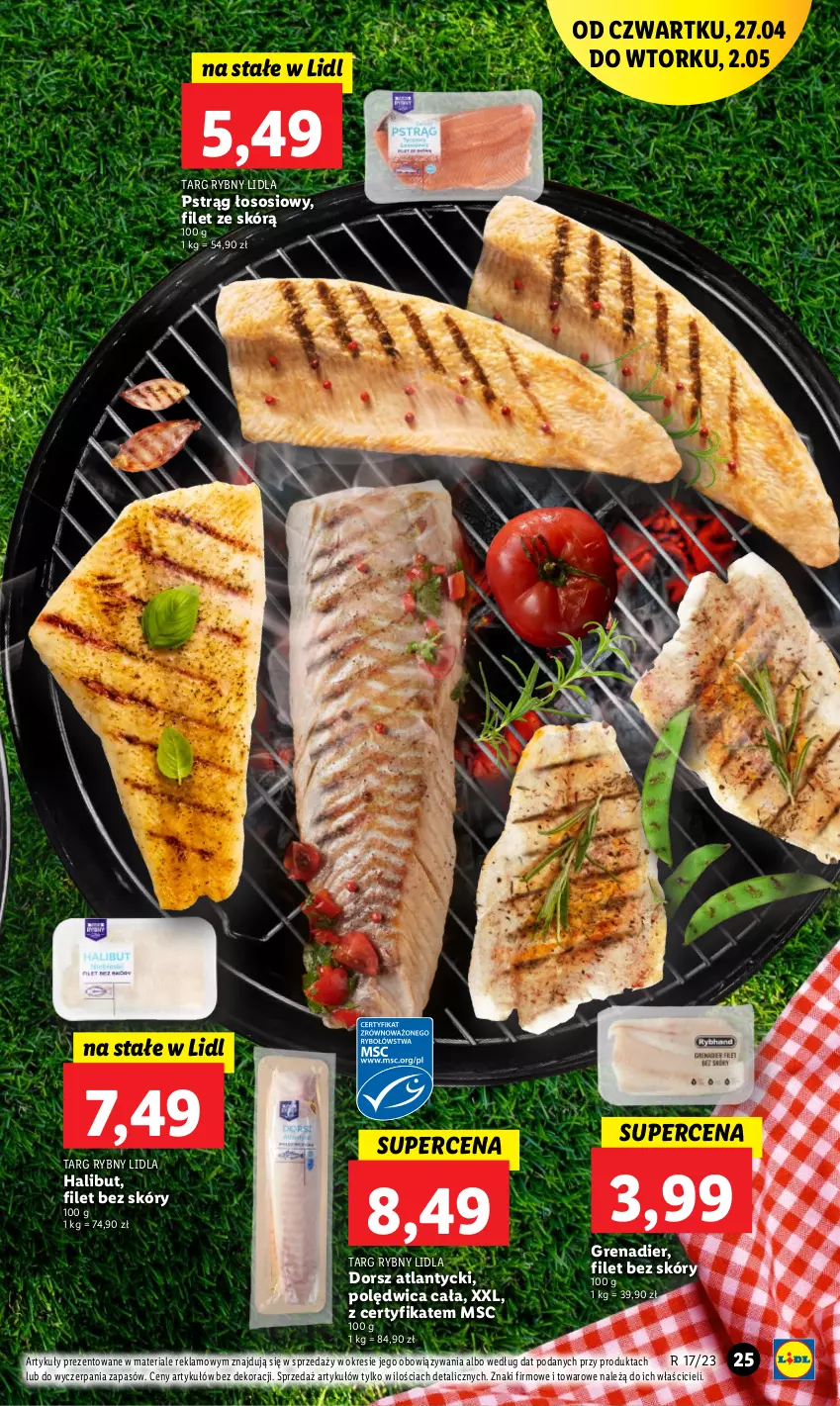 Gazetka promocyjna Lidl - GAZETKA - ważna 27.04 do 02.05.2023 - strona 29 - produkty: Dorsz, Grenadier, Halibut, Polędwica, Pstrąg, Pstrąg łososiowy, Sos