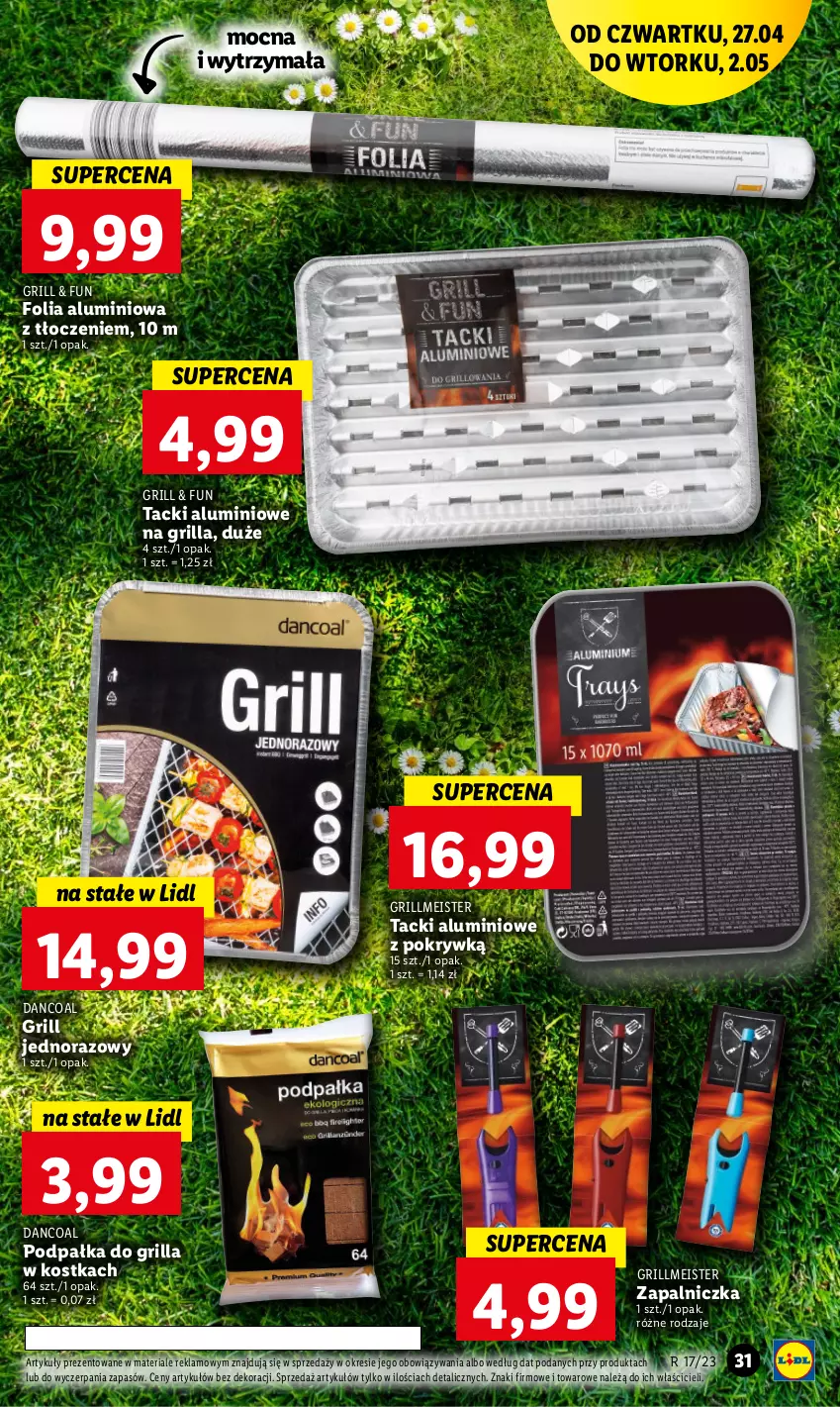 Gazetka promocyjna Lidl - GAZETKA - ważna 27.04 do 02.05.2023 - strona 35 - produkty: Folia aluminiowa, Grill, Zapalniczka