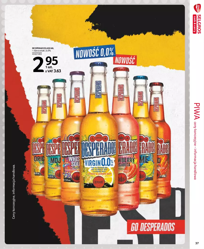 Gazetka promocyjna Selgros - Extra Oferta - ważna 01.11 do 30.11.2021 - strona 37 - produkty: Desperados, Piwa