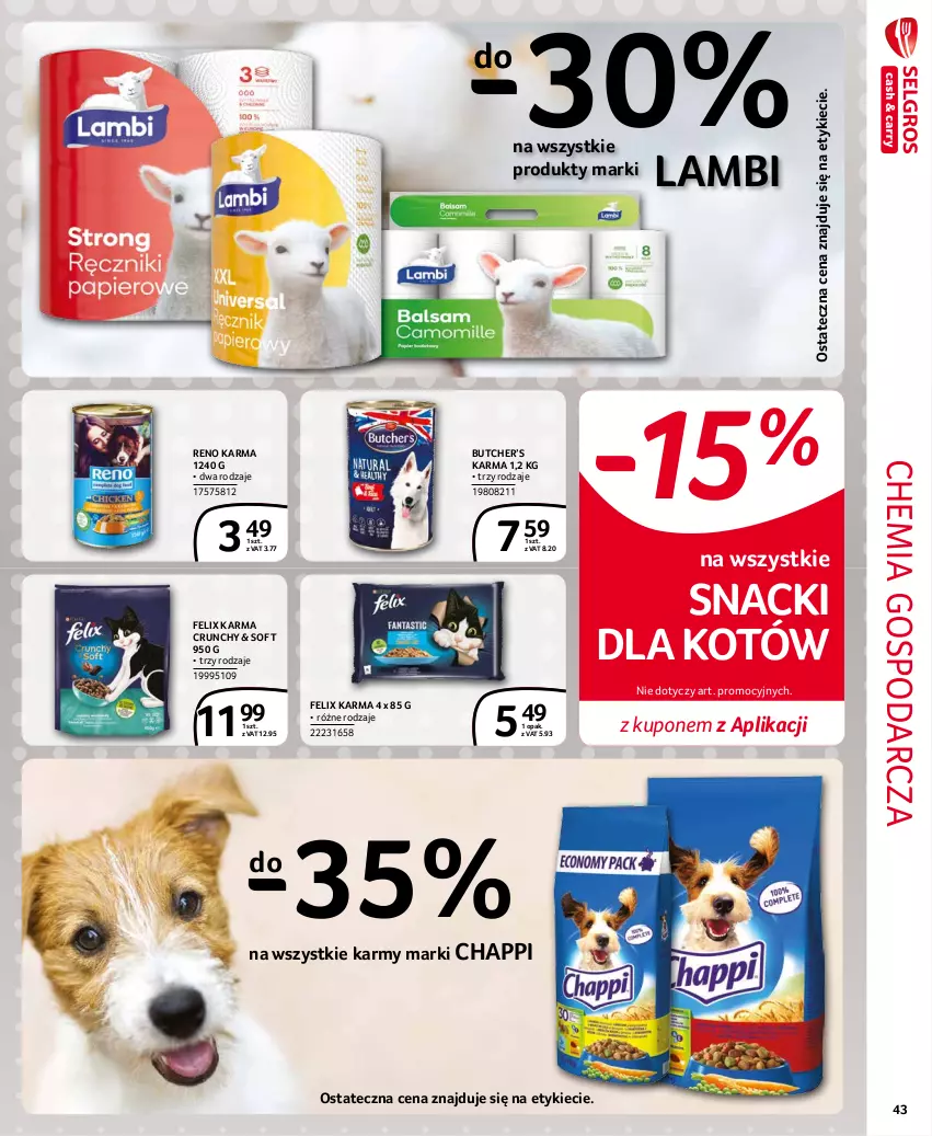 Gazetka promocyjna Selgros - Extra Oferta - ważna 01.11 do 30.11.2021 - strona 43 - produkty: Chappi, Felix