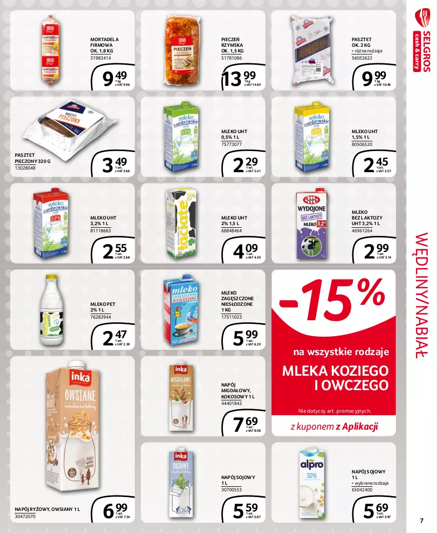 Gazetka promocyjna Selgros - Extra Oferta - ważna 01.11 do 30.11.2021 - strona 7 - produkty: Kokos, Mleko, Mleko bez laktozy, Mleko zagęszczone, Napój, Pasztet, Piec, Pieczeń rzymska, Ryż