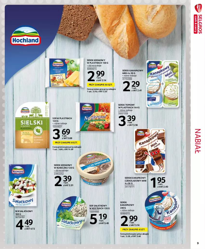 Gazetka promocyjna Selgros - Extra Oferta - ważna 01.11 do 30.11.2021 - strona 9 - produkty: Sałat, Ser, Serek, Serek kanapkowy, Top