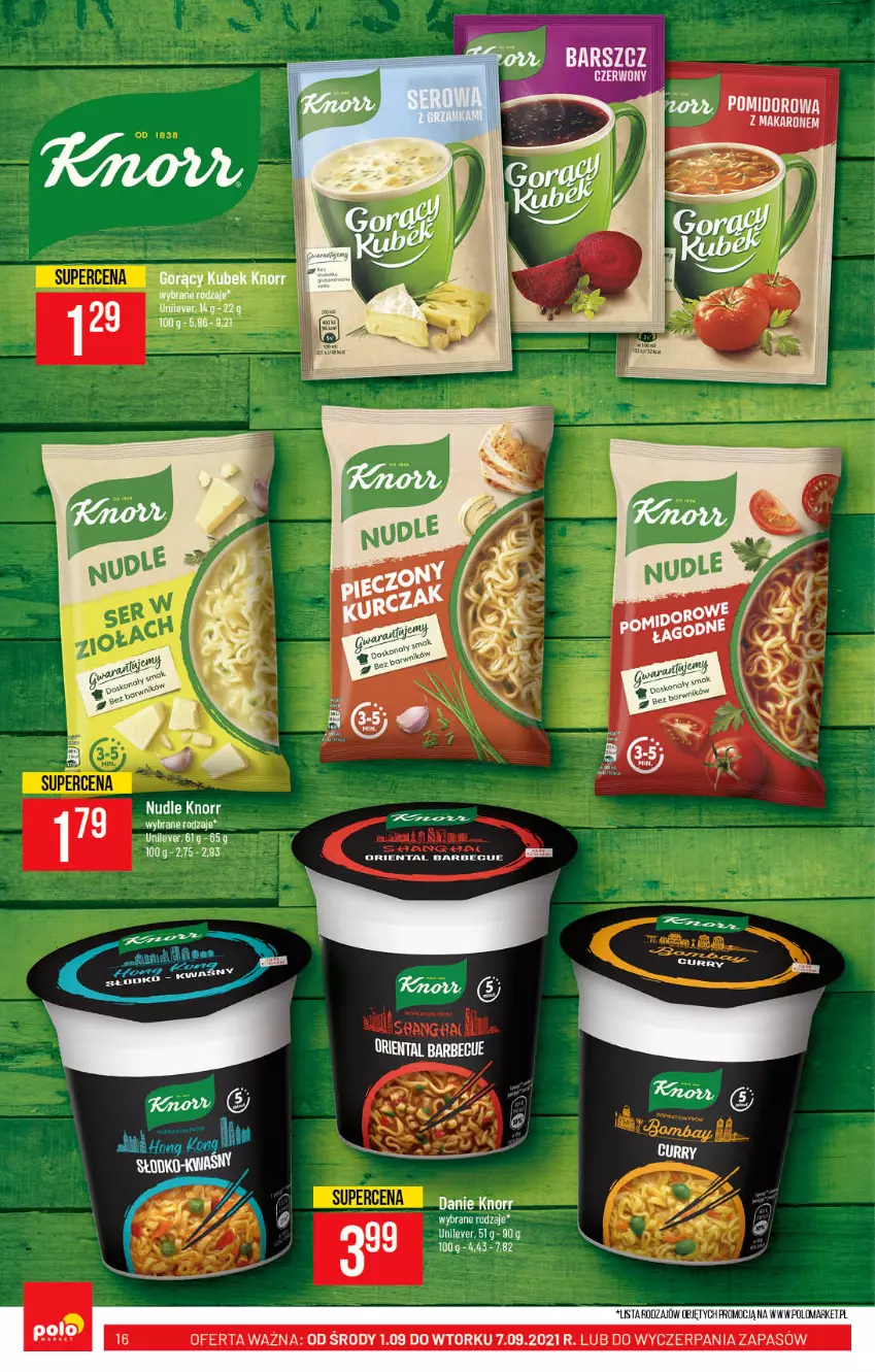 Gazetka promocyjna PoloMarket - Gazetka pomocyjna - ważna 01.09 do 07.09.2021 - strona 16 - produkty: Knorr, Kubek, Makaron