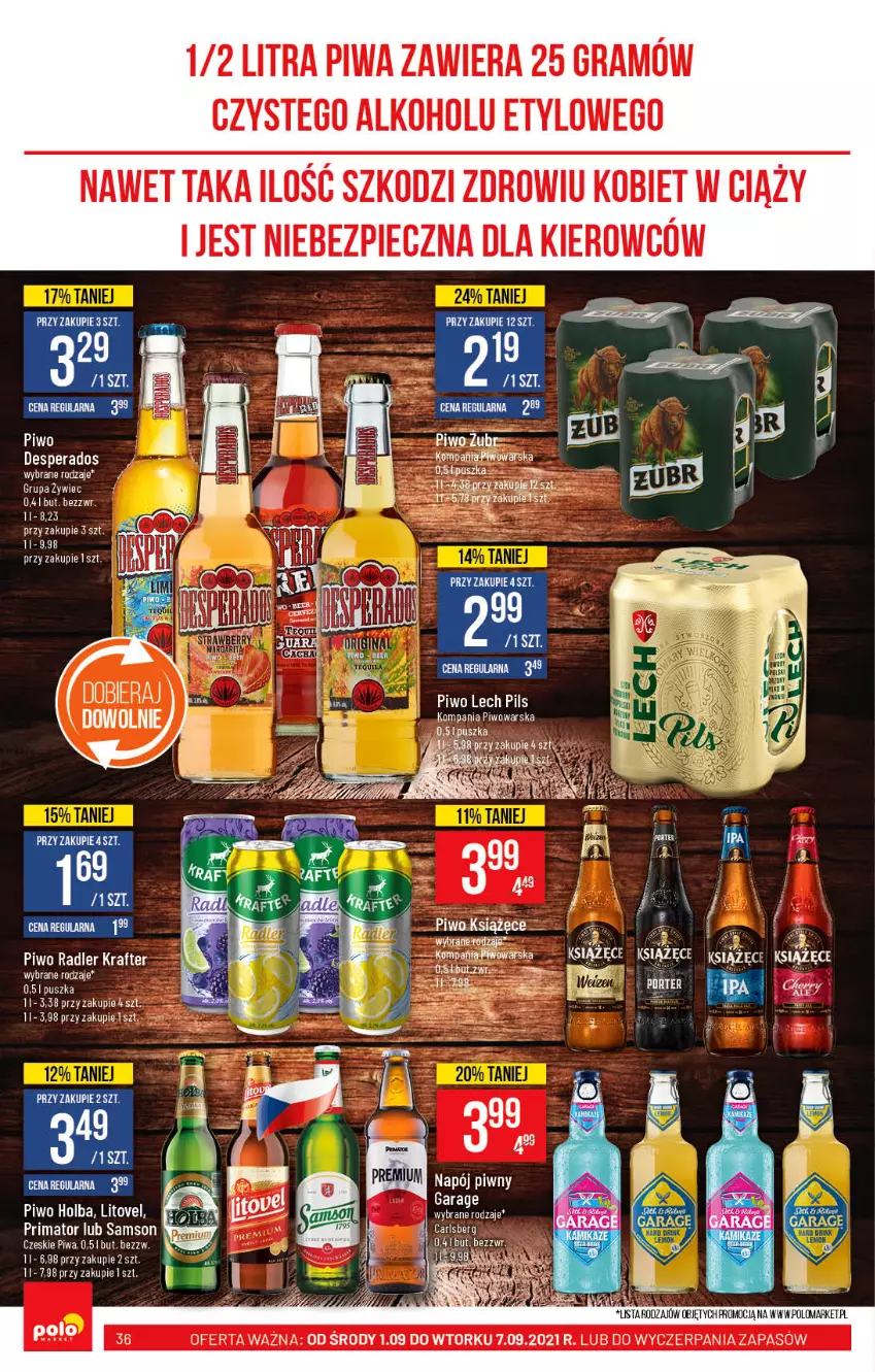 Gazetka promocyjna PoloMarket - Gazetka pomocyjna - ważna 01.09 do 07.09.2021 - strona 36 - produkty: Desperados, Gra, Książęce, Napój, Piec, Piwa, Piwo, Prima, Radler