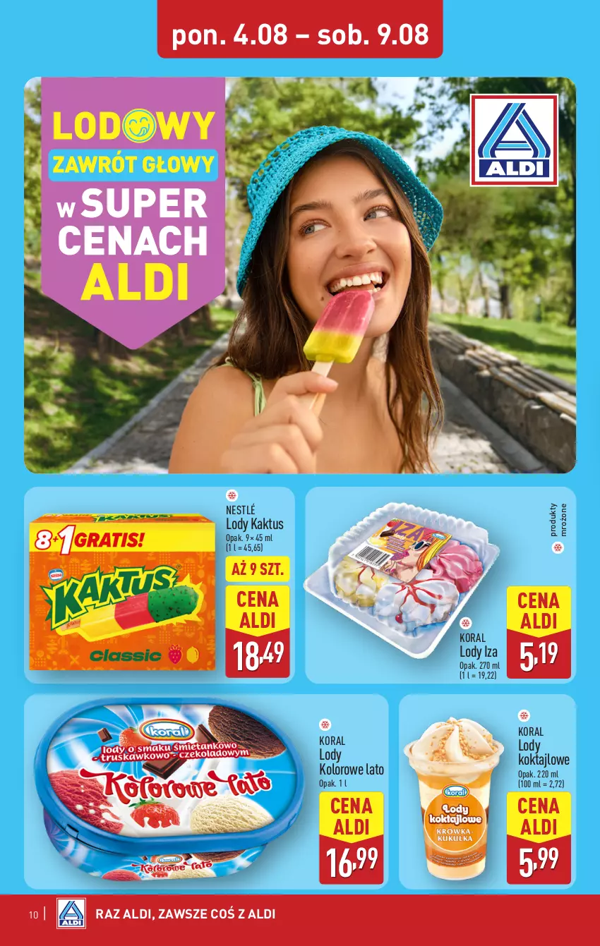 Gazetka promocyjna Aldi - Pełna oferta - ważna 04.08 do 09.08.2025 - strona 10 - produkty: Kaktus, Lody, Nestlé, Produkty mrożone