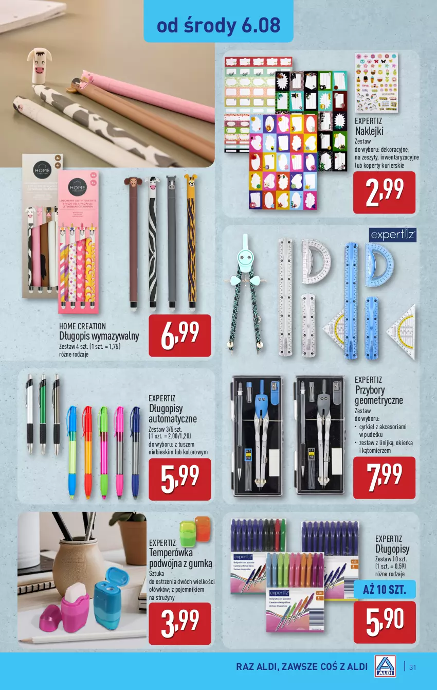 Gazetka promocyjna Aldi - Pełna oferta - ważna 04.08 do 09.08.2025 - strona 31 - produkty: Długopis, Klej, Pojemnik, Tusz