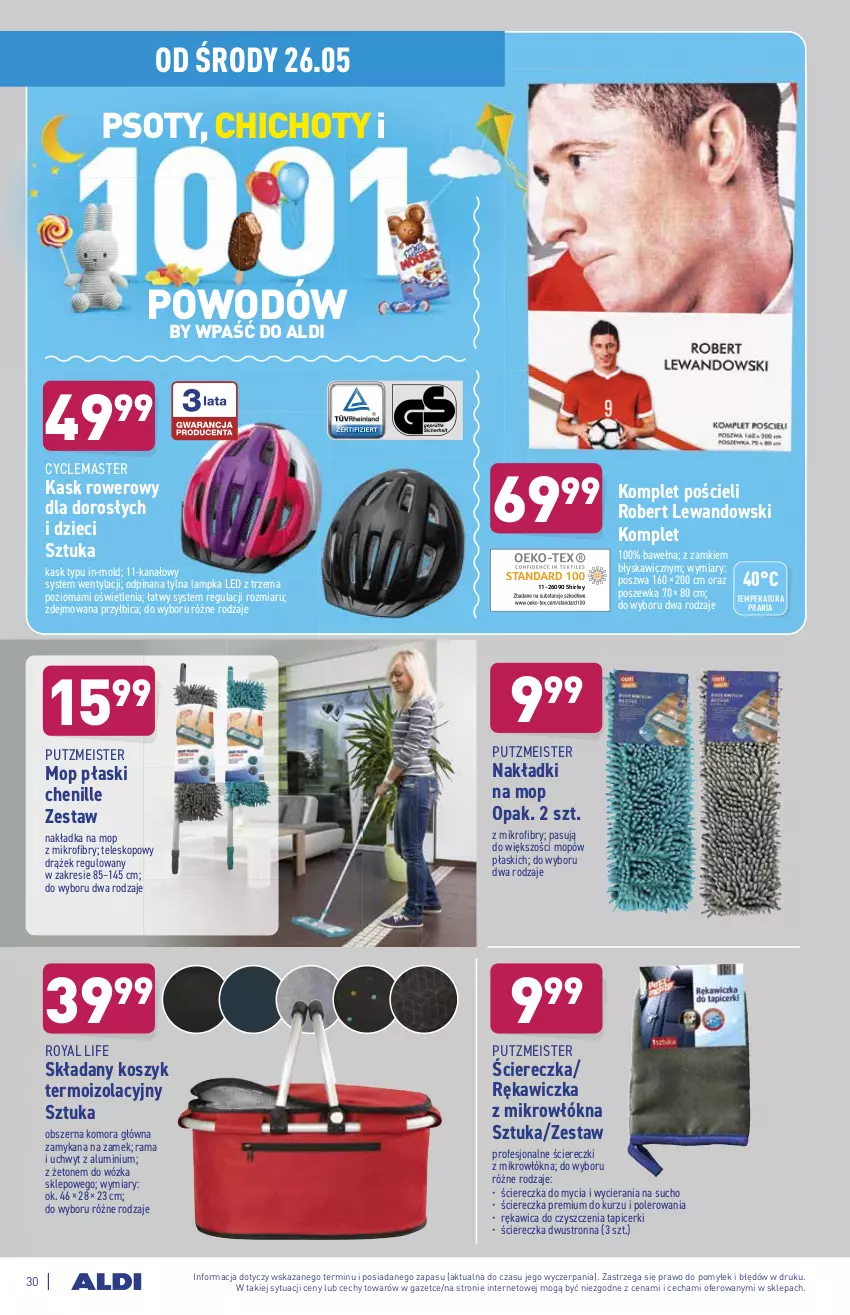 Gazetka promocyjna Aldi - ważna 24.05 do 29.05.2021 - strona 30 - produkty: BIC, Dzieci, Kask, Komplet pościeli, Kosz, Mop, Pościel, Poszewka, Putzmeister, Rama, Rower, Teleskop, Wełna