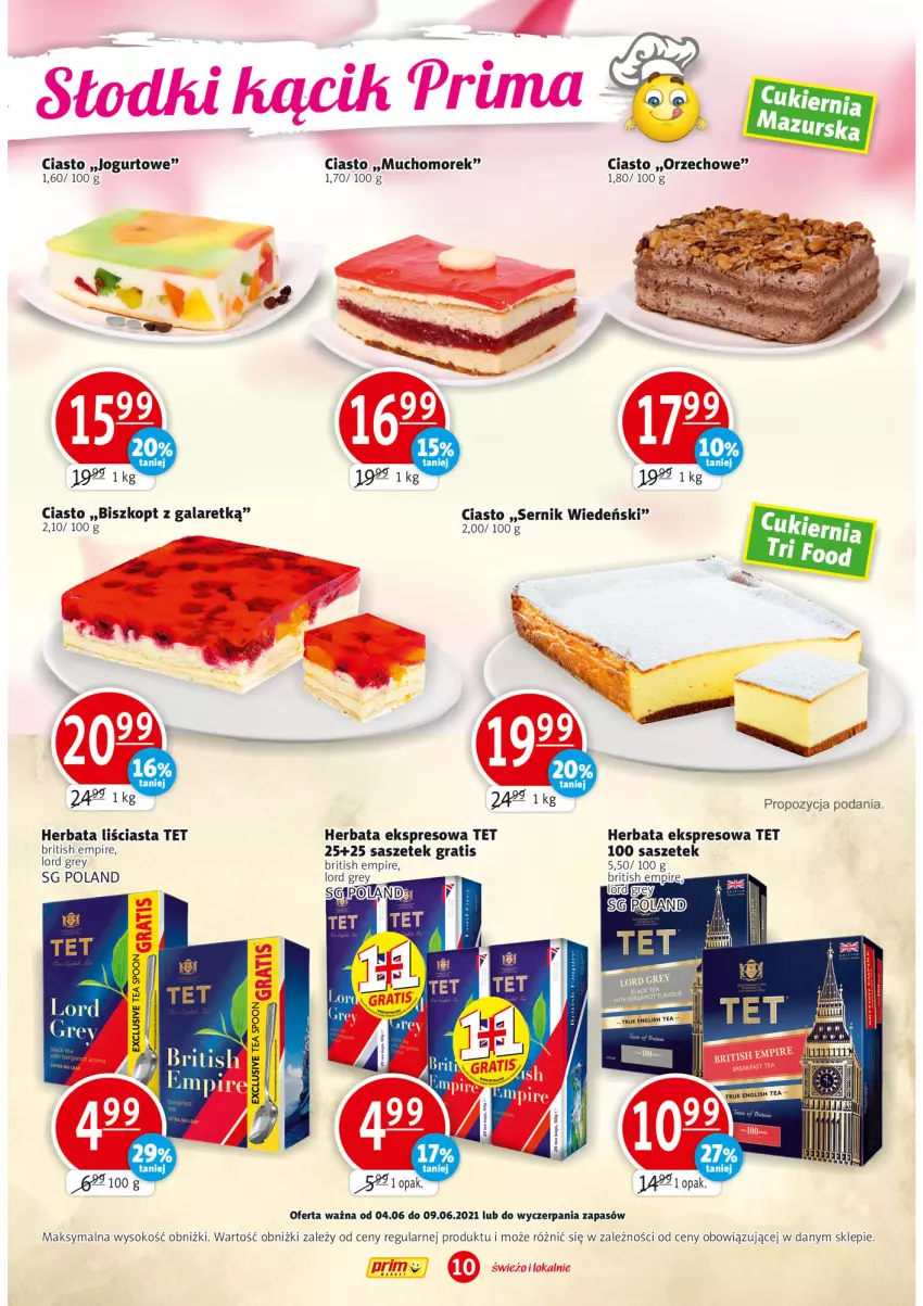 Gazetka promocyjna Prim Market - Gazetka - ważna 04.06 do 09.06.2021 - strona 10 - produkty: Brit, Fa, Gala, Gra, Herbata, Jogurt, Ser, Sok