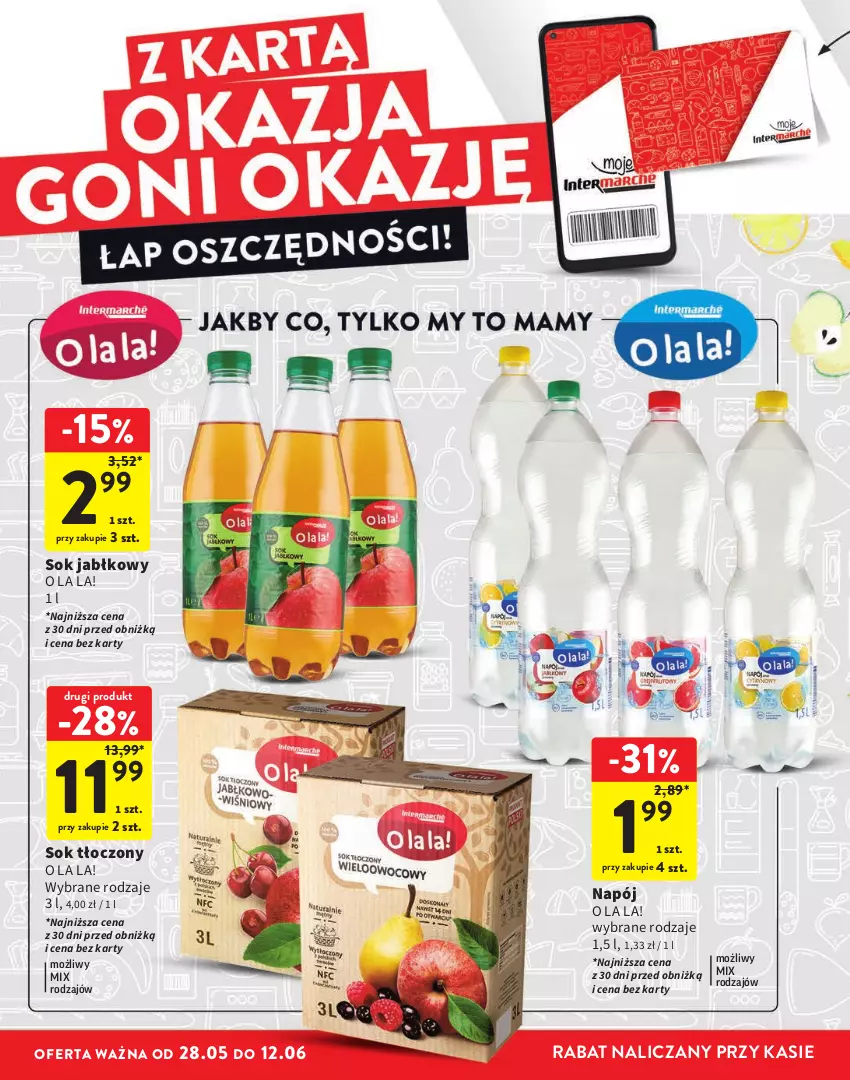 Gazetka promocyjna Intermarche - Gazetka Intermarche - ważna 28.05 do 12.06.2024 - strona 10 - produkty: Napój, Sok, Sok jabłkowy