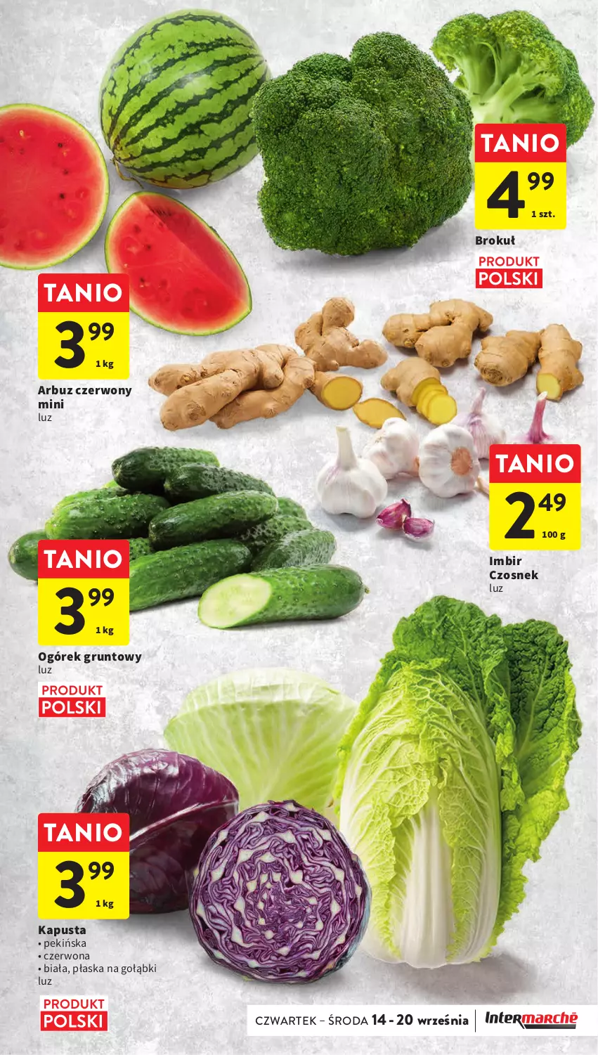 Gazetka promocyjna Intermarche - Gazetka Intermarche - ważna 14.09 do 20.09.2023 - strona 15 - produkty: Arbuz, Czosnek, Grunt, Imbir, Ogórek