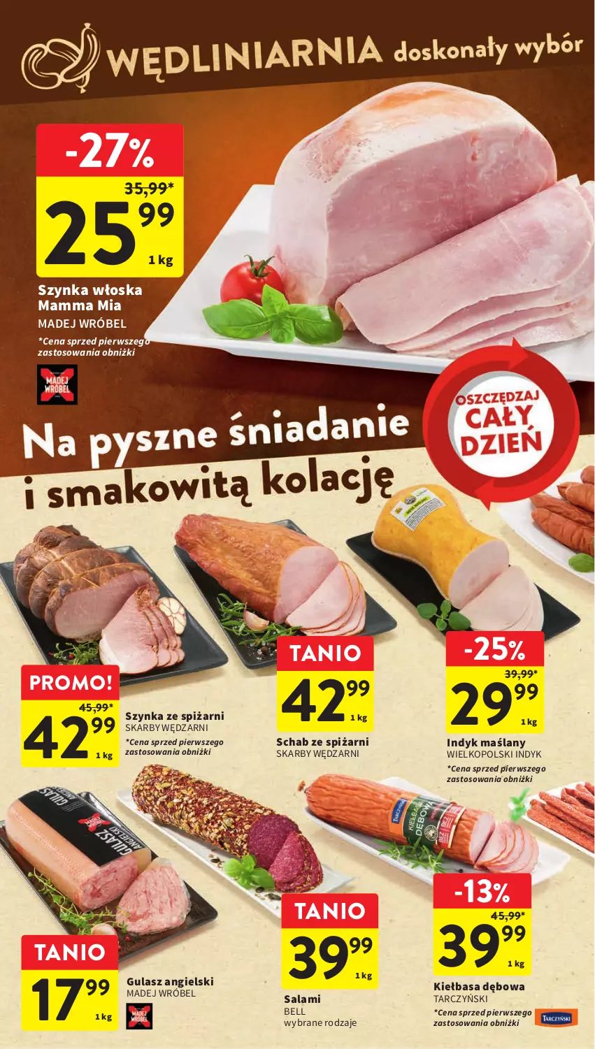 Gazetka promocyjna Intermarche - Gazetka Intermarche - ważna 14.09 do 20.09.2023 - strona 18 - produkty: Bell, Kiełbasa, Madej Wróbel, Salami, Szynka, Tarczyński