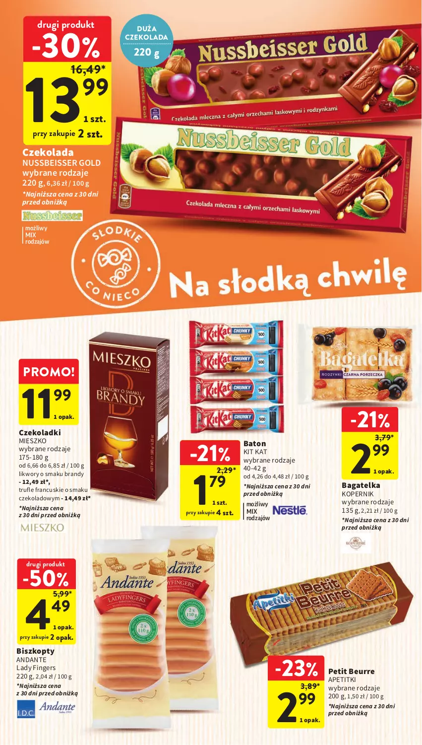 Gazetka promocyjna Intermarche - Gazetka Intermarche - ważna 14.09 do 20.09.2023 - strona 28 - produkty: Baton, Biszkopty, Brandy, Czekolada, Kit Kat, Ser