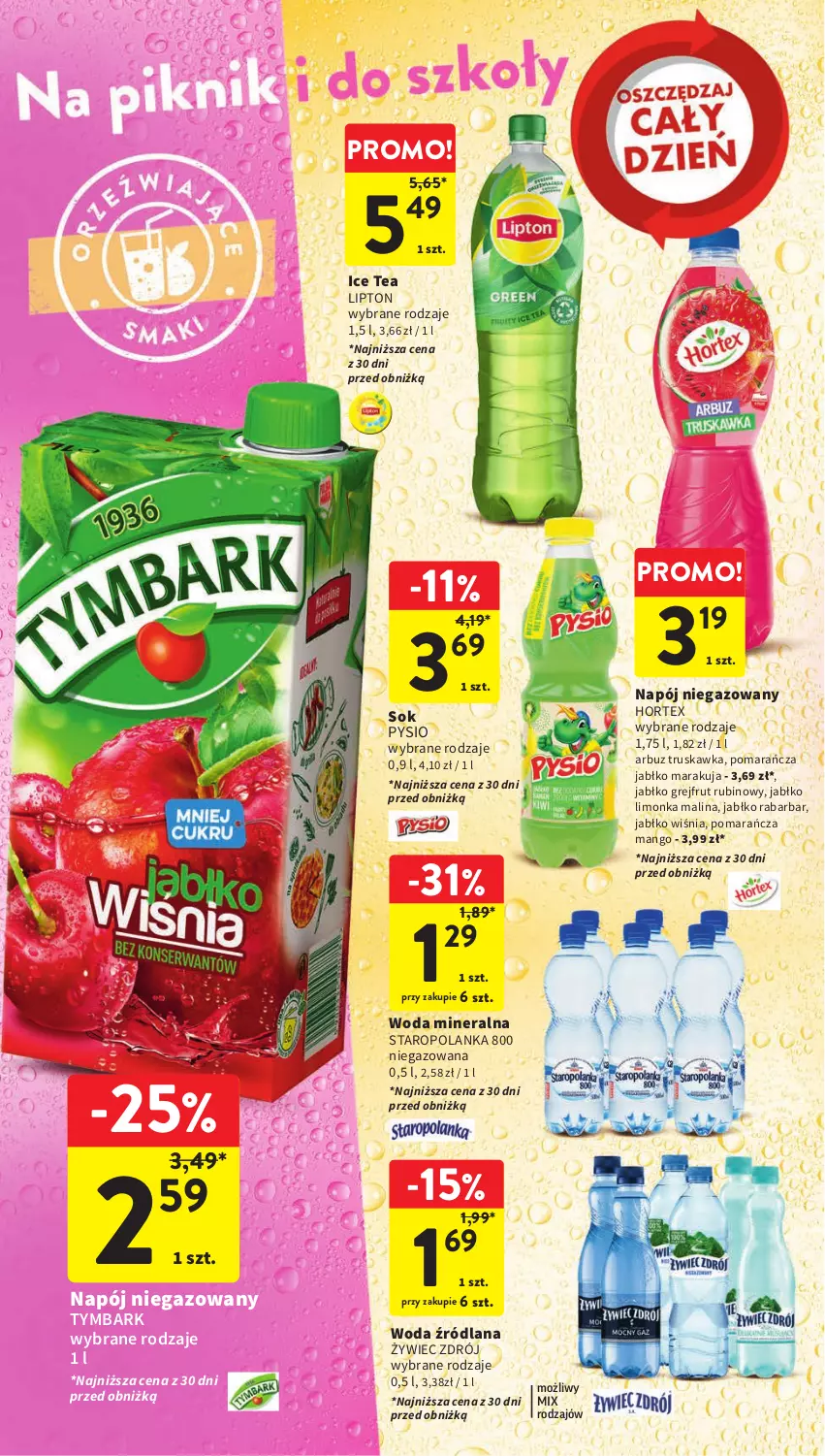 Gazetka promocyjna Intermarche - Gazetka Intermarche - ważna 14.09 do 20.09.2023 - strona 32 - produkty: Arbuz, Hortex, Ice tea, LANA, Limonka, Lipton, Mango, Napój, Napój niegazowany, Rubin, Sok, Staropolanka, Tymbark, Woda, Woda mineralna