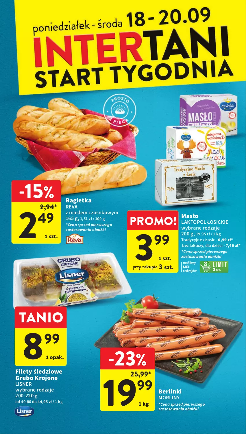 Gazetka promocyjna Intermarche - Gazetka Intermarche - ważna 14.09 do 20.09.2023 - strona 38 - produkty: Bagietka, Berlinki, Dzieci, Lisner, Masło, Morliny, Top