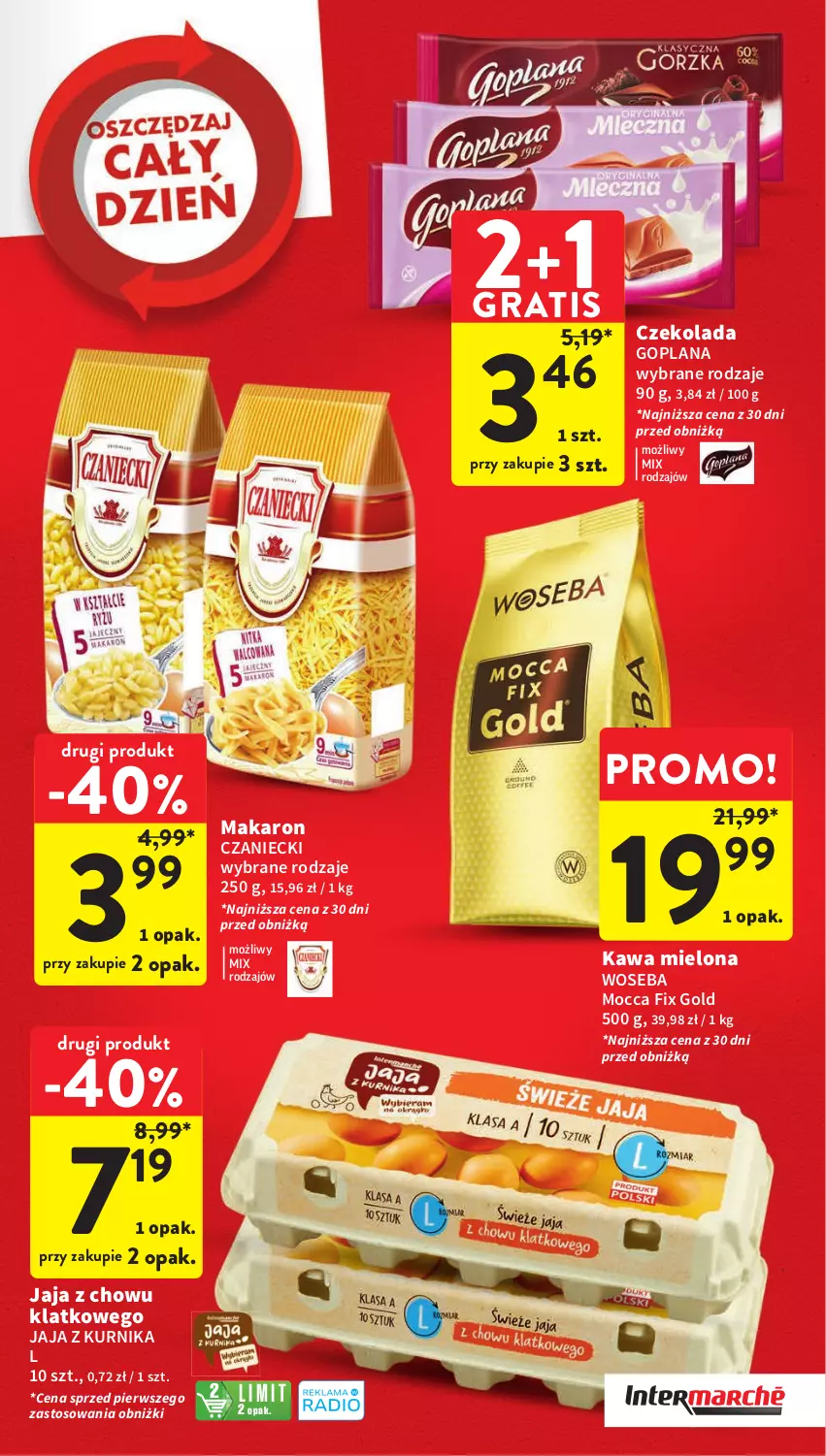 Gazetka promocyjna Intermarche - Gazetka Intermarche - ważna 14.09 do 20.09.2023 - strona 7 - produkty: Czekolada, Goplana, Gra, Jaja, Kawa, Kawa mielona, LANA, Makaron, Mocca Fix Gold, Woseba