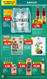 Gazetka promocyjna Lidl - GAZETKA - Gazetka - ważna od 05.07 do 05.07.2025 - strona 40 - produkty: Kurkuma, Sok, Por, Oleofarm, Lemoniada, Napoje, Napój gazowany, Tymbark, Syrop, Aronia, Woda mineralna, Woda, Wino, Napój, Cisowianka, Oleo, Mięta, Grejpfrut, Imbir, Fa