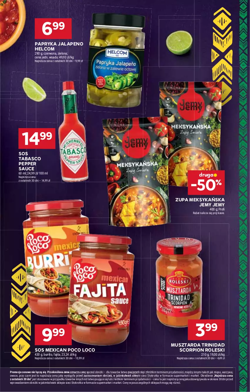 Gazetka promocyjna Stokrotka - Supermarket - ważna 13.11 do 19.11.2025 - strona 25 - produkty: Fa, HELCOM, Mięso, Mus, Musztarda, Owoce, Papryka, Poco Loco, Sos, Sos tabasco, Warzywa, Zupa