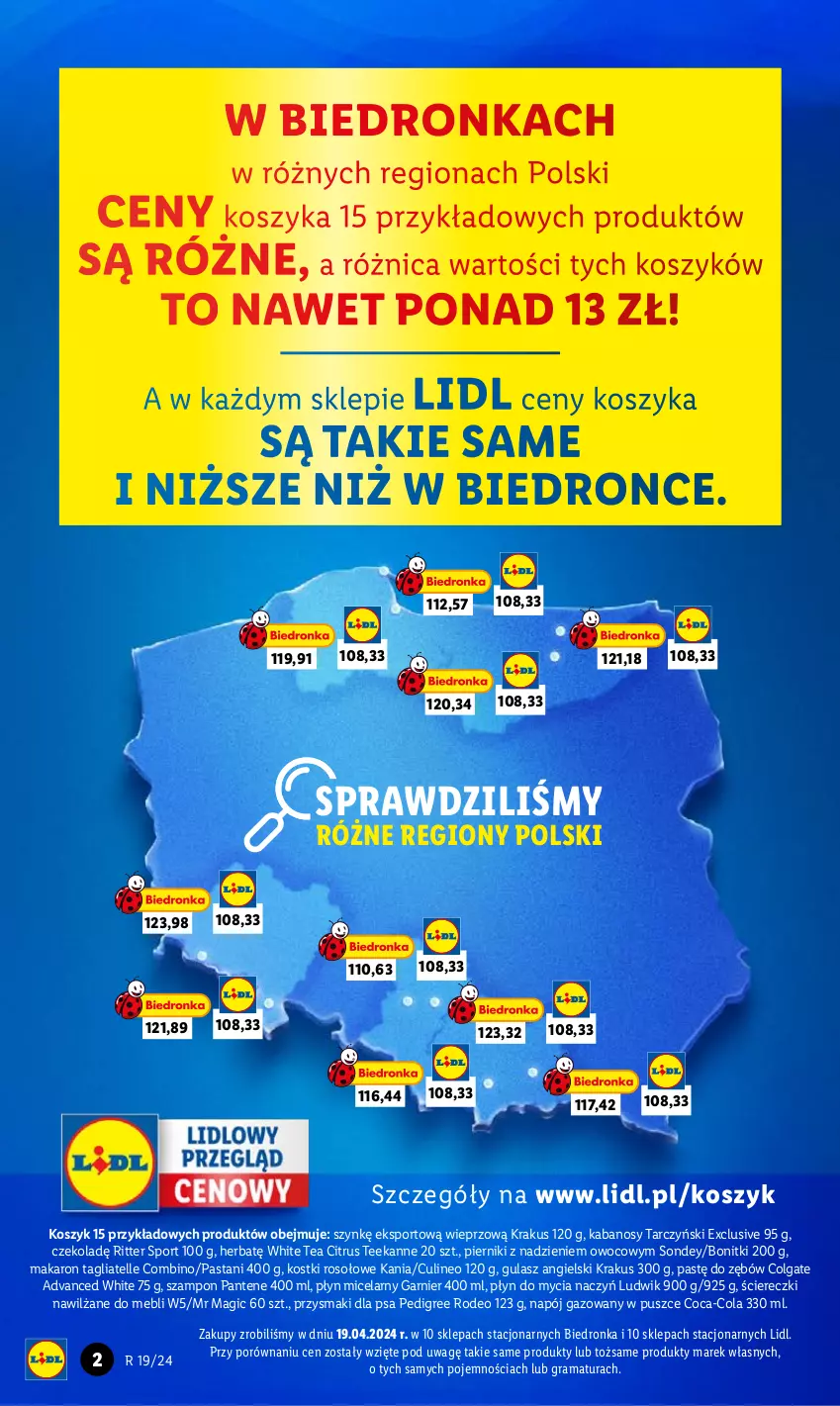 Gazetka promocyjna Lidl - GAZETKA - ważna 09.05 do 11.05.2024 - strona 2 - produkty: Bonitki, Coca-Cola, Colgate, Do mycia naczyń, Dron, Garnier, Gra, Kabanos, Kostki rosołowe, Kosz, Krakus, LG, Ludwik, Makaron, Napój, Napój gazowany, Pantene, Pedigree, Piernik, Płyn do mycia, Płyn do mycia naczyń, Płyn micelarny, Por, Przysmaki, Rama, Ritter Sport, Sport, Szampon, Tagliatelle, Tarczyński, Teekanne