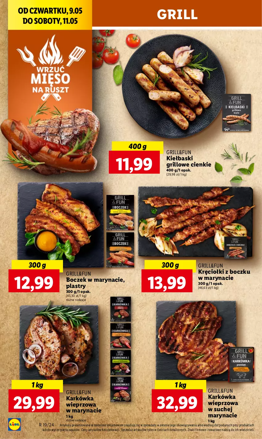 Gazetka promocyjna Lidl - GAZETKA - ważna 09.05 do 11.05.2024 - strona 24 - produkty: Boczek, Grill, Karkówka wieprzowa