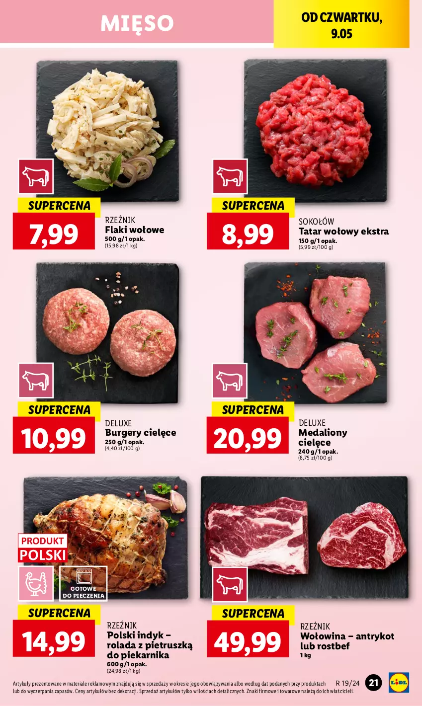 Gazetka promocyjna Lidl - GAZETKA - ważna 09.05 do 11.05.2024 - strona 27 - produkty: Burger, Flaki, Flaki wołowe, Lion, Mięso, Piec, Piekarnik, Rolada, Rostbef, Sok, Sokołów, Tatar wołowy, Wołowina